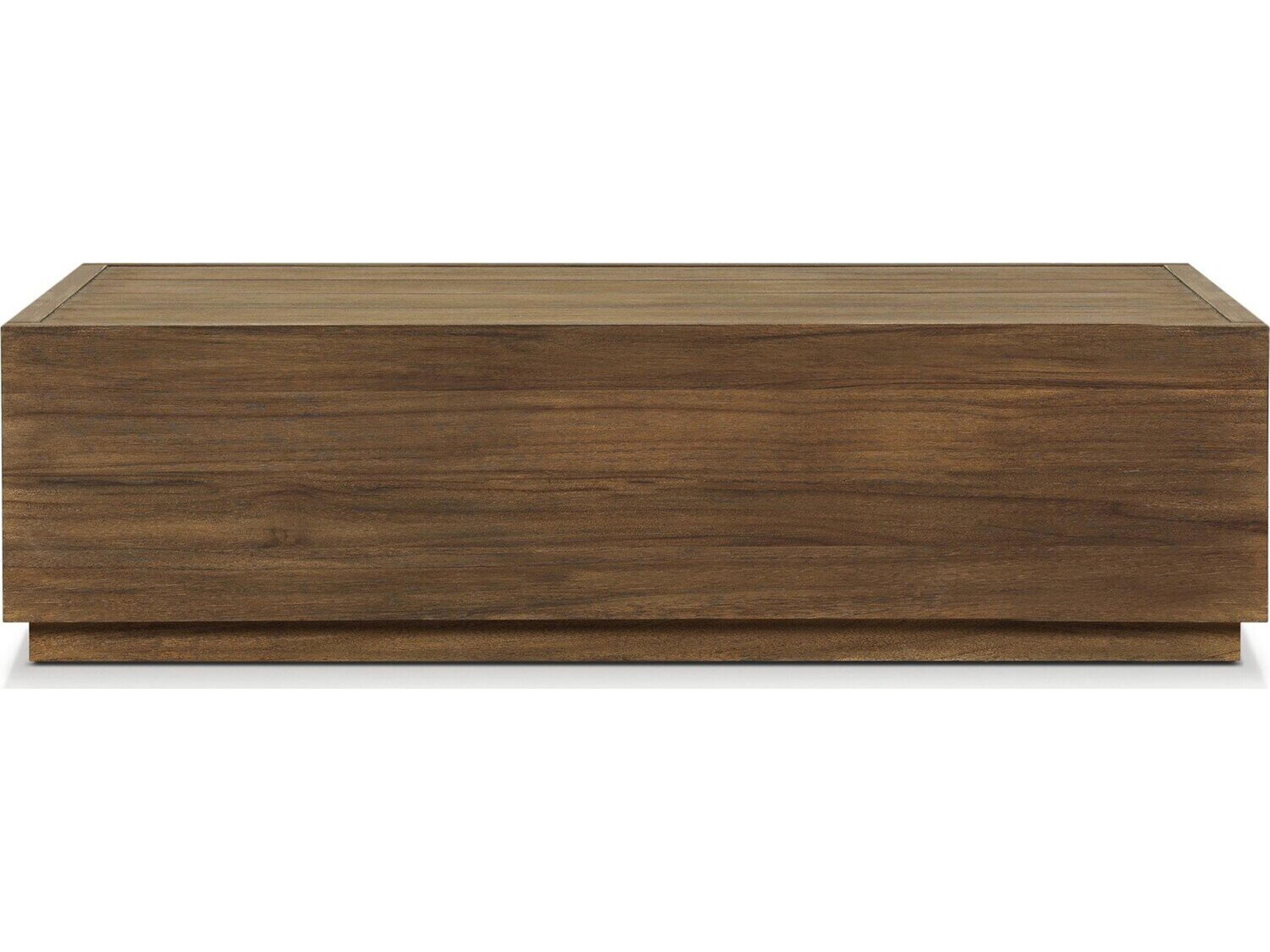 Four Hands Outdoor Duvall Messo Stained Toasted Brown Teak Rectangular Coffee Table