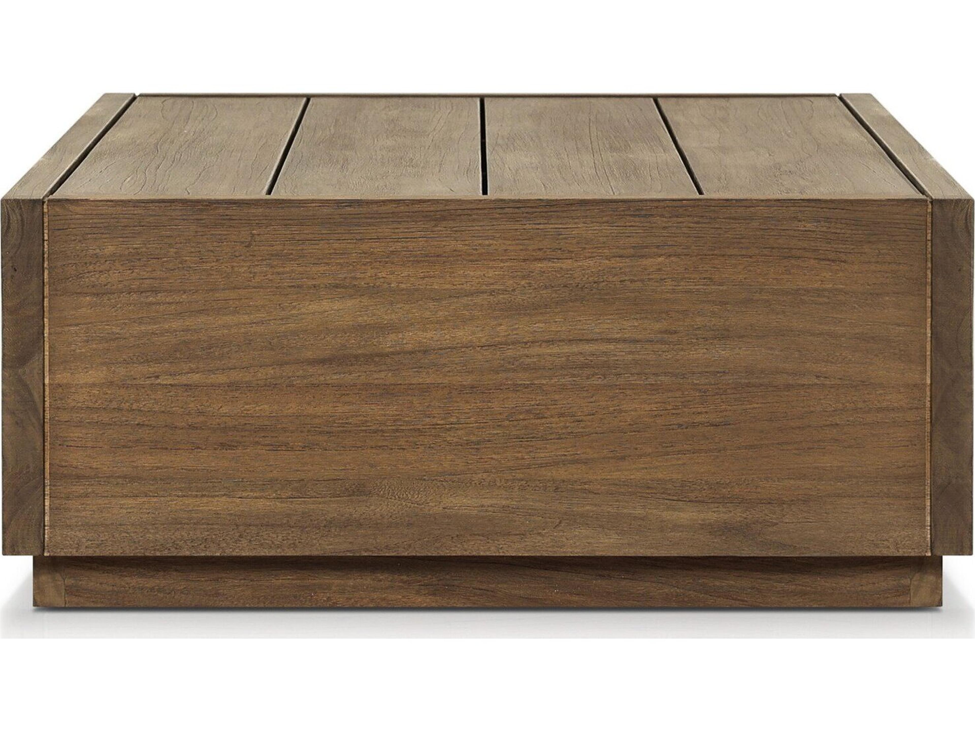 Four Hands Outdoor Duvall Messo Stained Toasted Brown Teak Rectangular Coffee Table