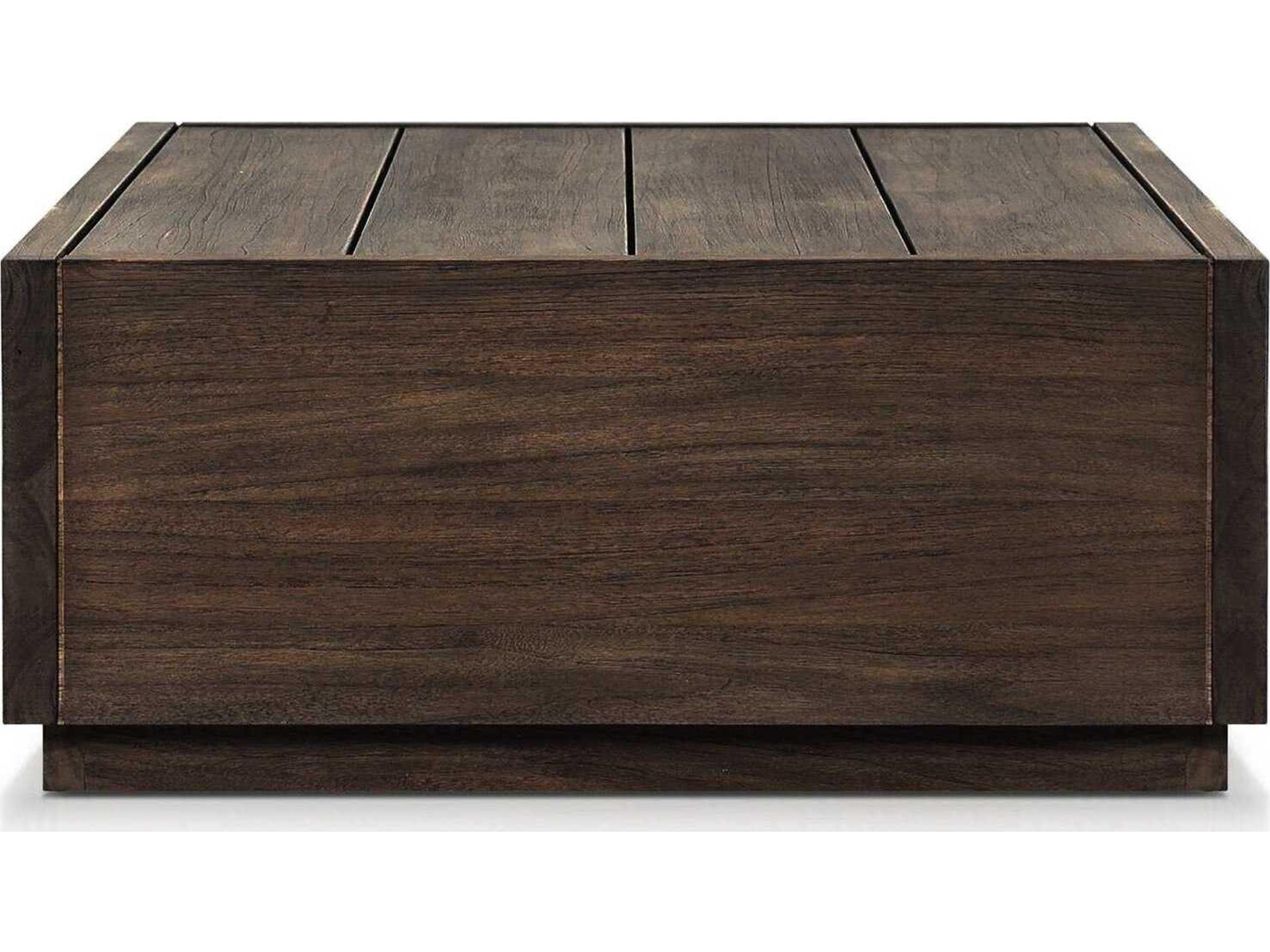 Luxecor Globetrotter Outdoor Messo Stained Saddle Brown Teak Round Coffee Table