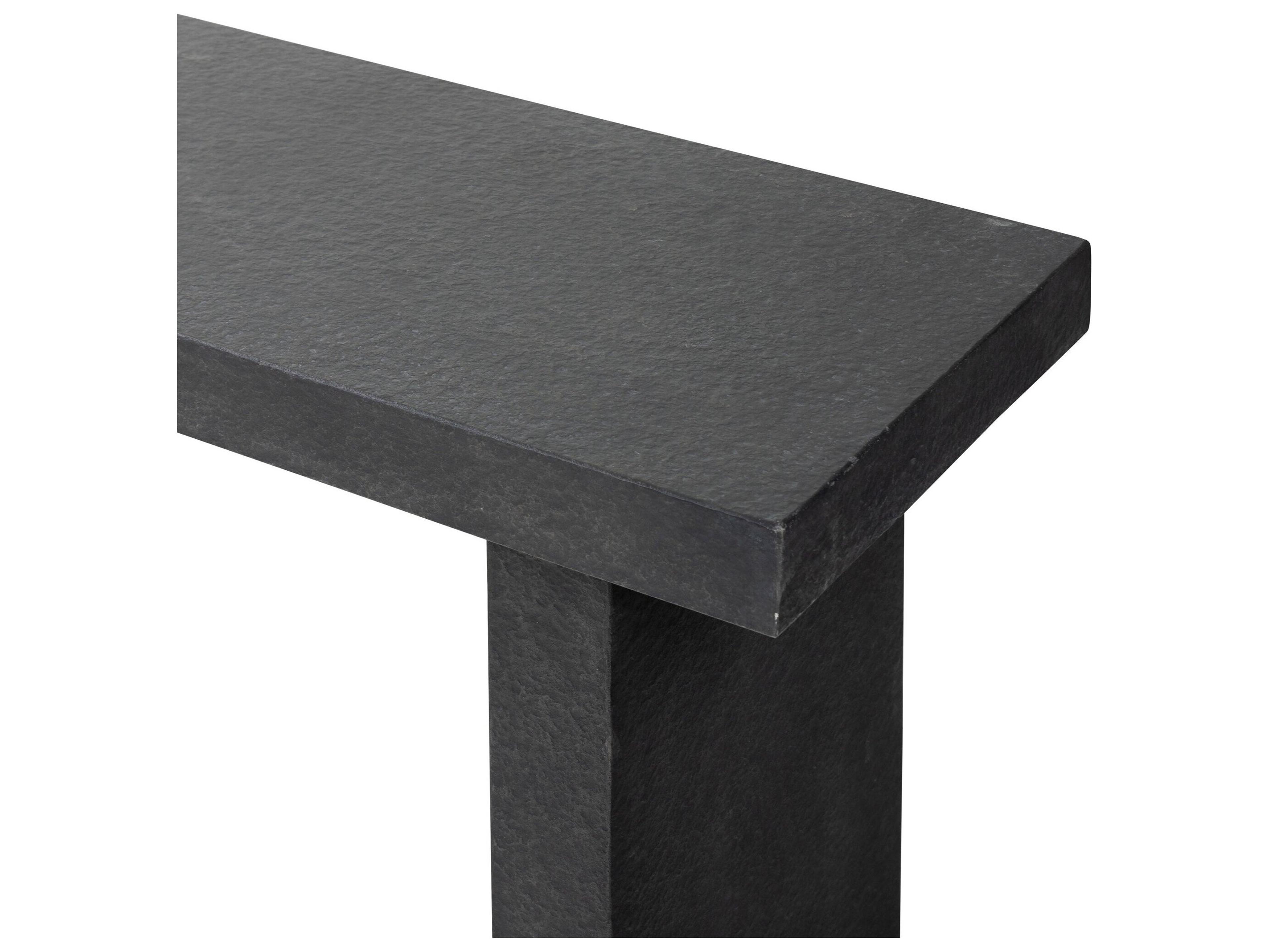 Four Hands Outdoor Chandler Huesca Distressed Graphite Concrete Rectangular Console Table