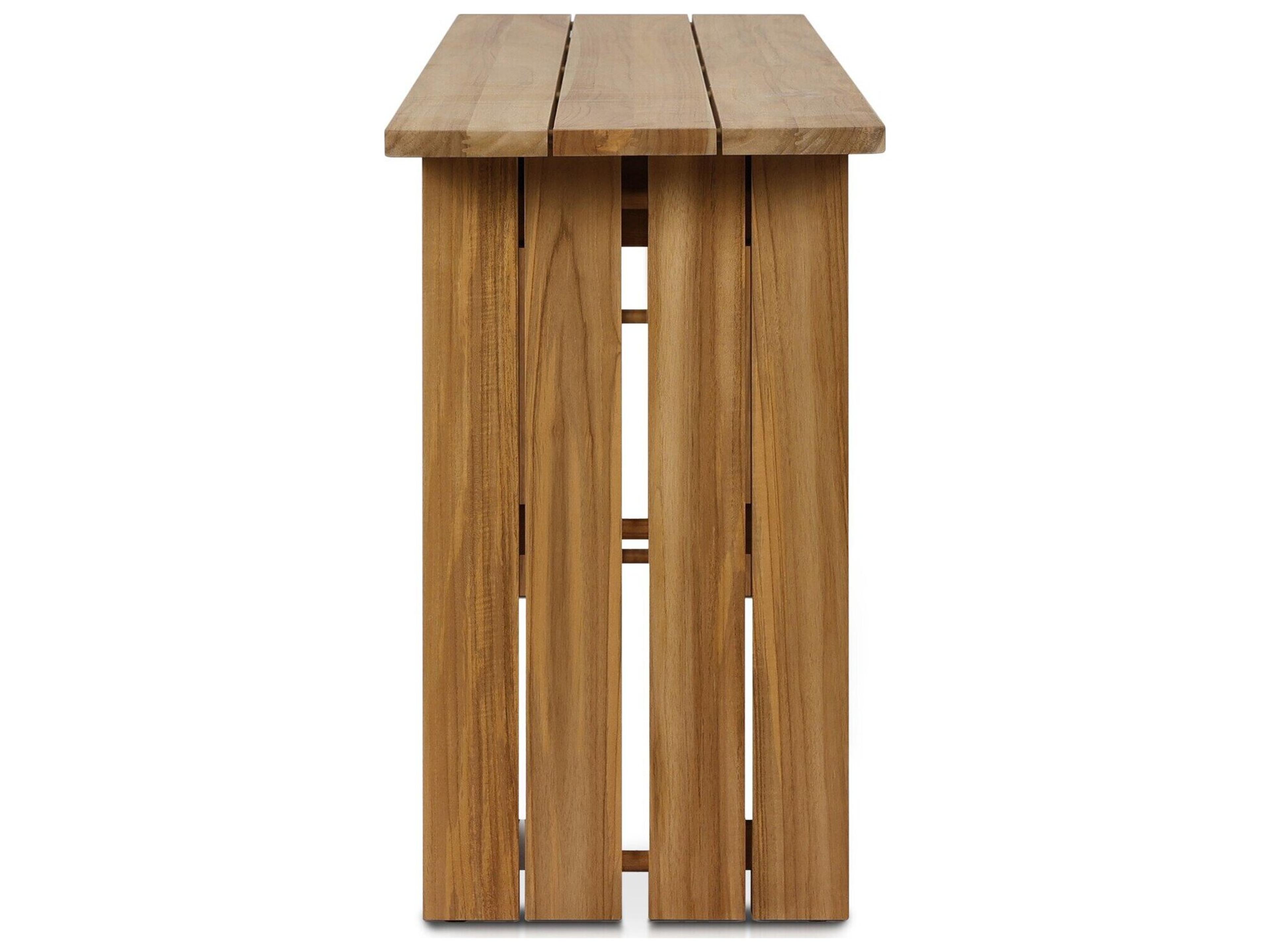 Four Hands Outdoor Duvall Chapman Natural Teak Rectangular Console Table