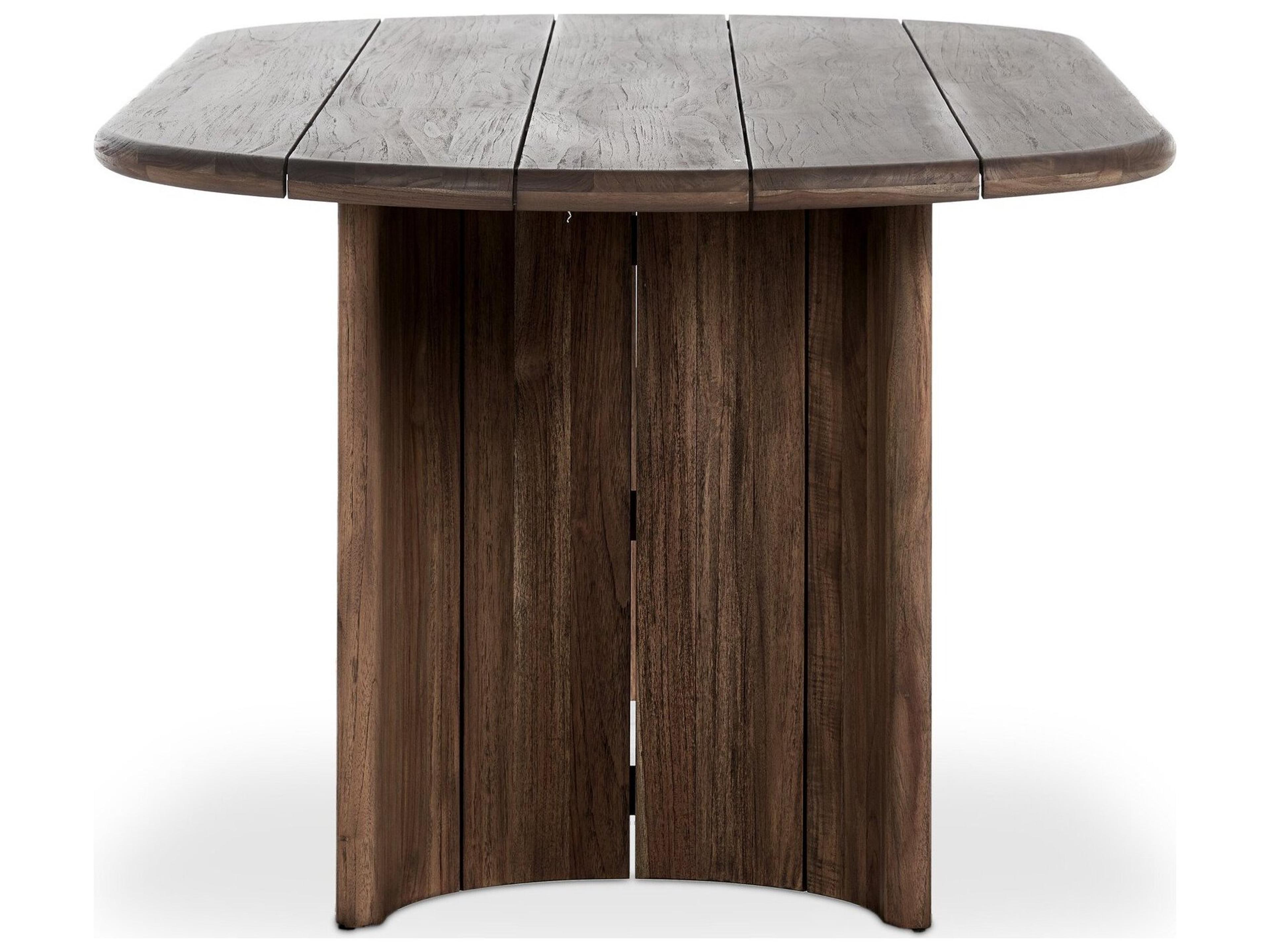 Four Hands Outdoor Duvall Paden Teak 94" x 42" Oval Dining Table