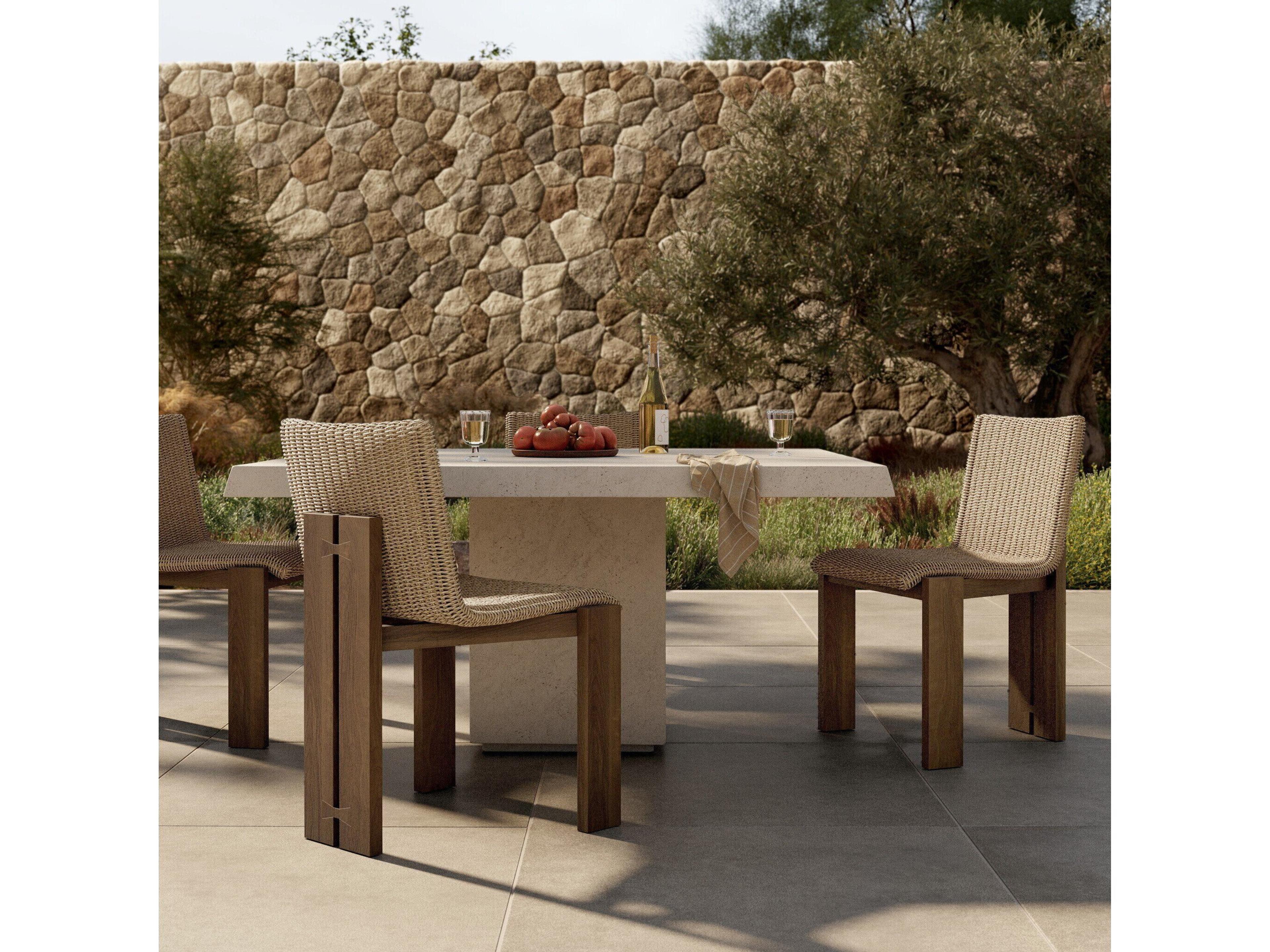 Four Hands Outdoor Duvall Railay  End Table - Stained Toasted Brown-Fsc