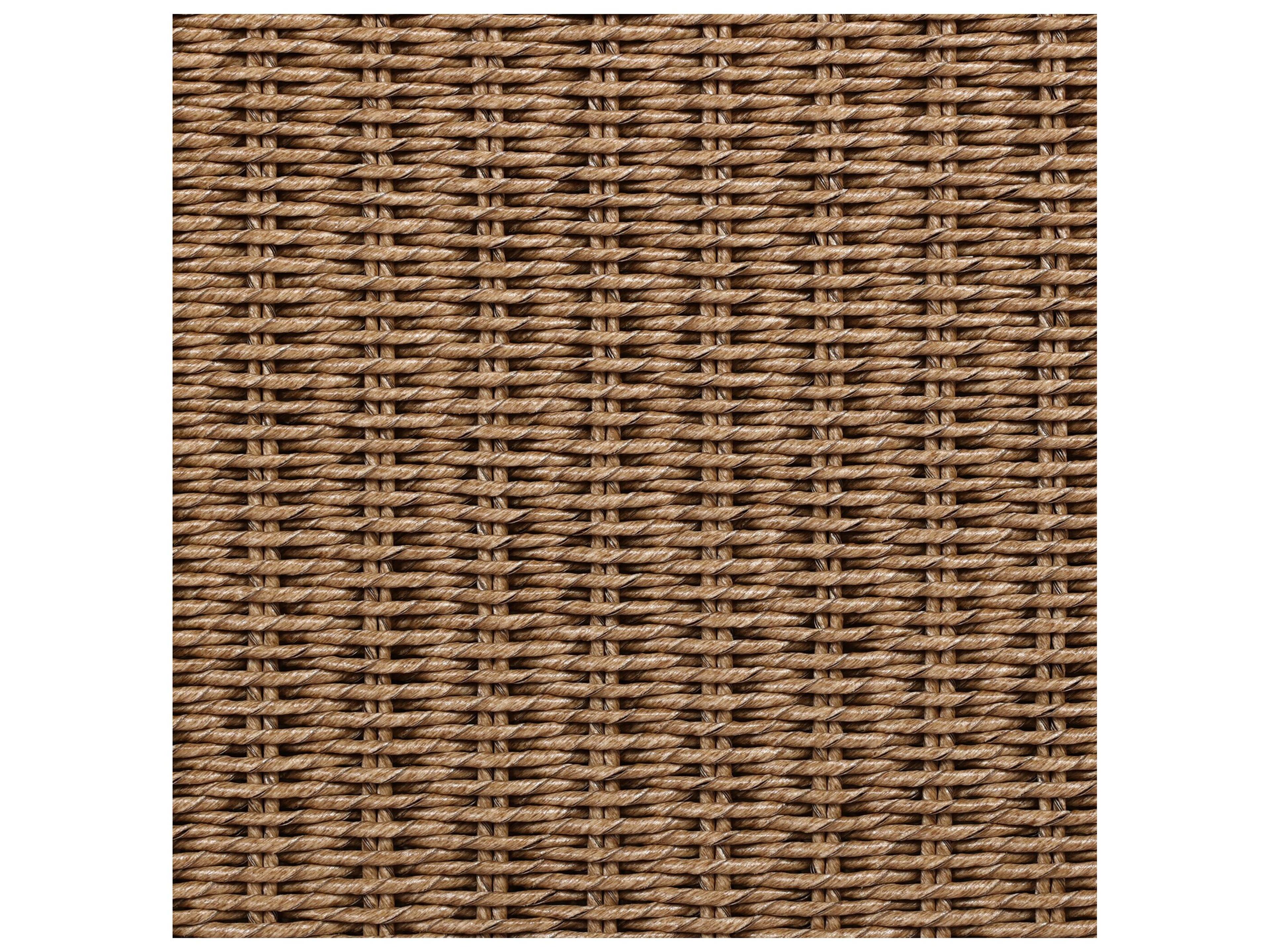 Four Hands Outdoor Providence Koe Faux Dark Hyacinth Wicker Cushion Swivel Lounge Chair in Elior Beige