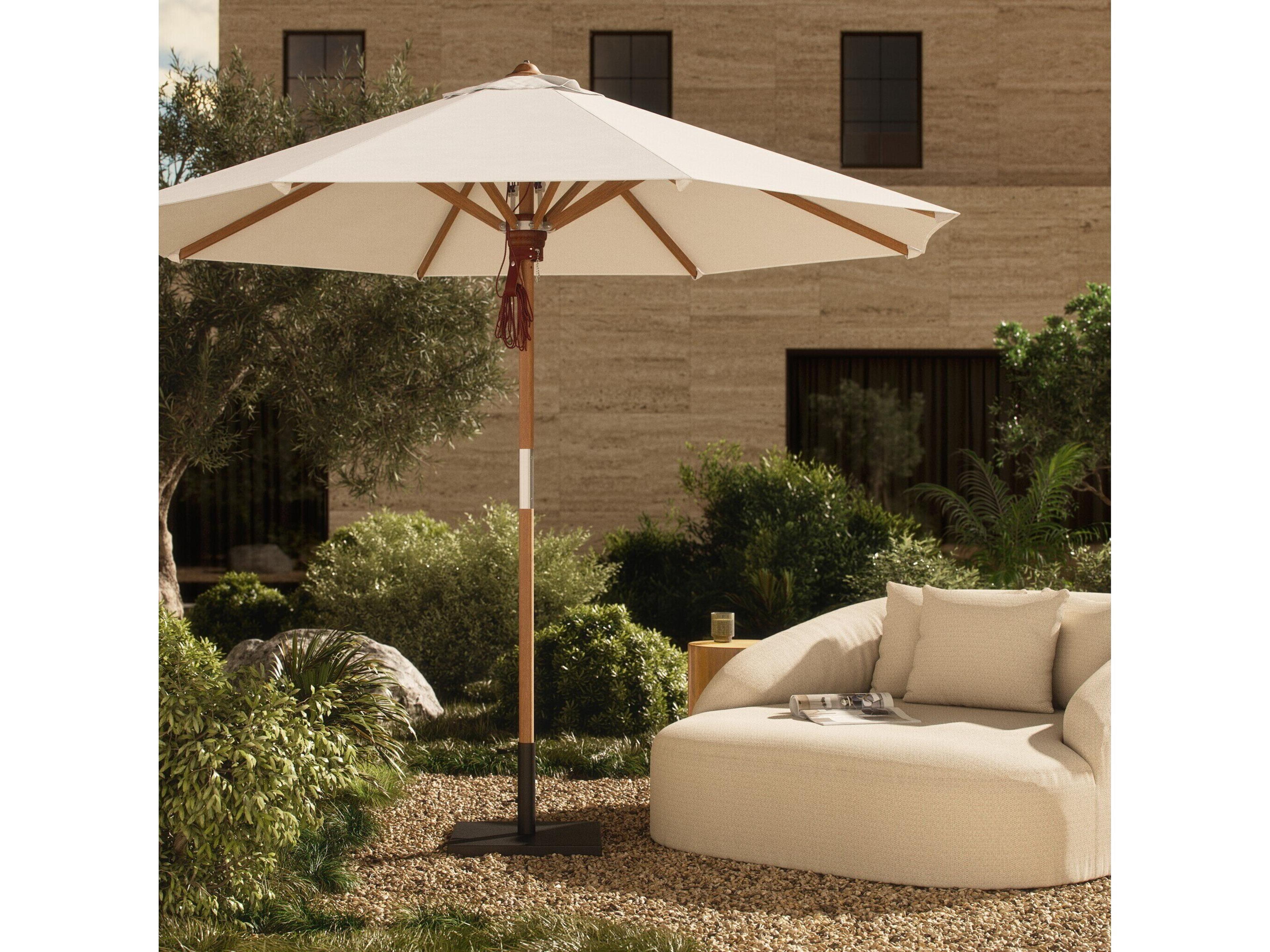 Luxecor Globetrotter Outdoor Baska Arashi Salt Fine Sanded Teak Umbrella