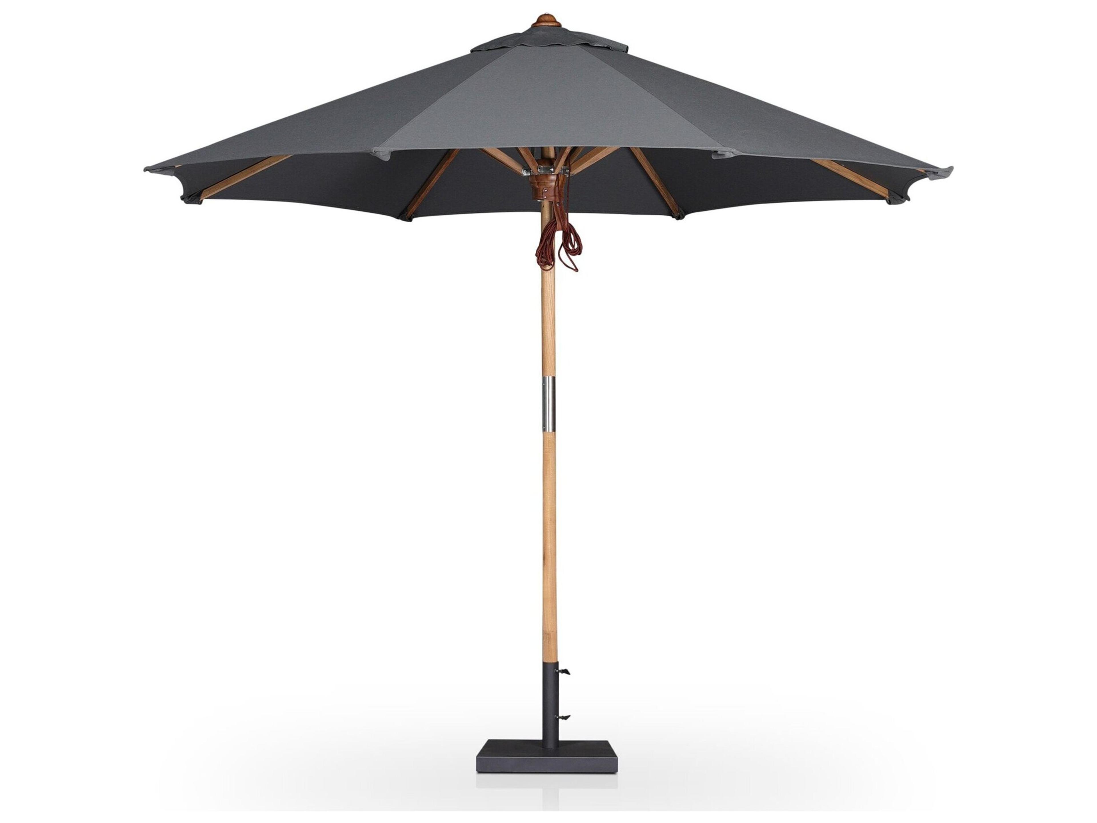 Luxecor Globetrotter Outdoor Baska Arashi Graphite Fine Sanded Teak Umbrella