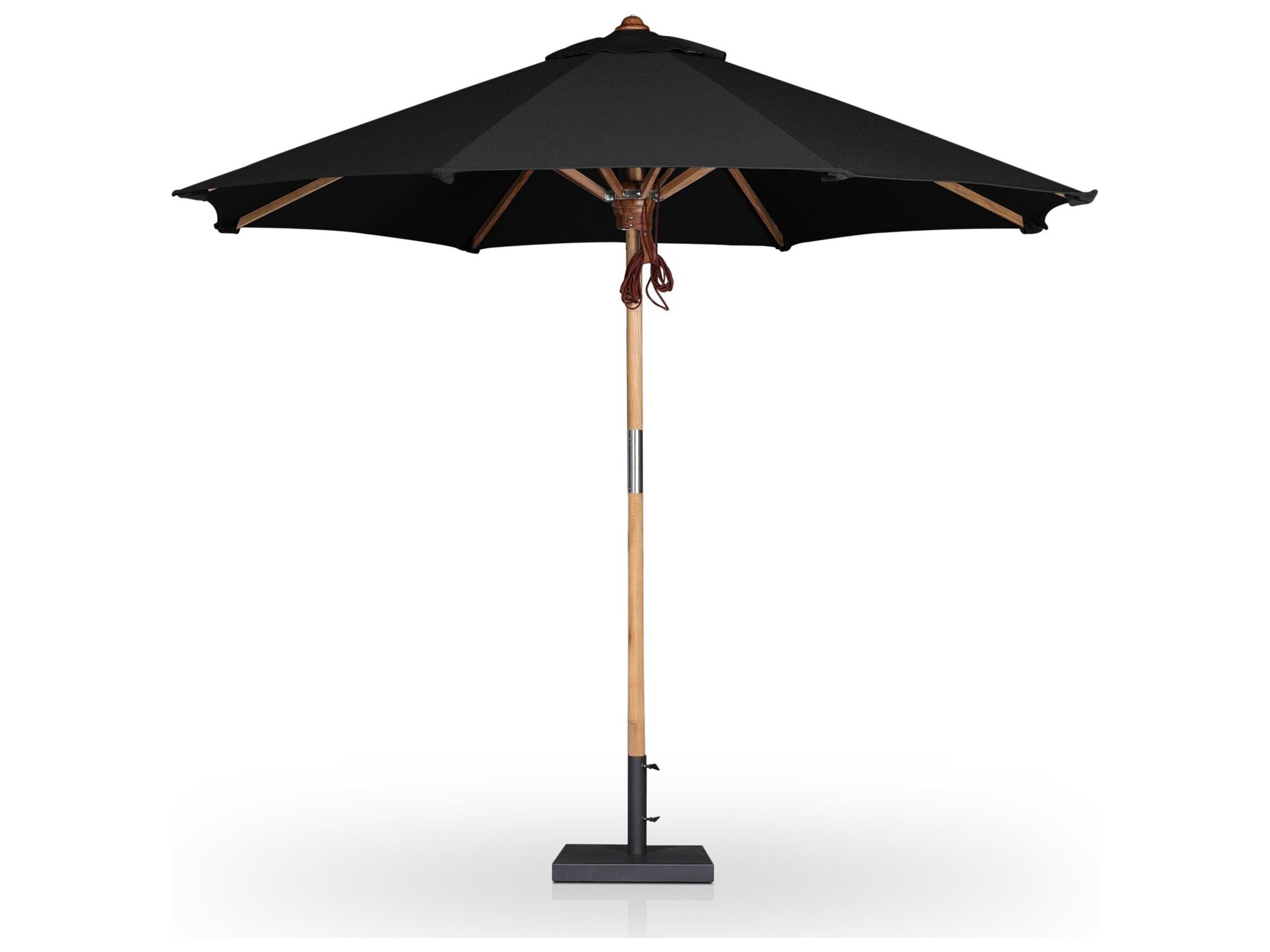 Luxecor Globetrotter Outdoor Baska Arashi Black Fine Sanded Teak Umbrella