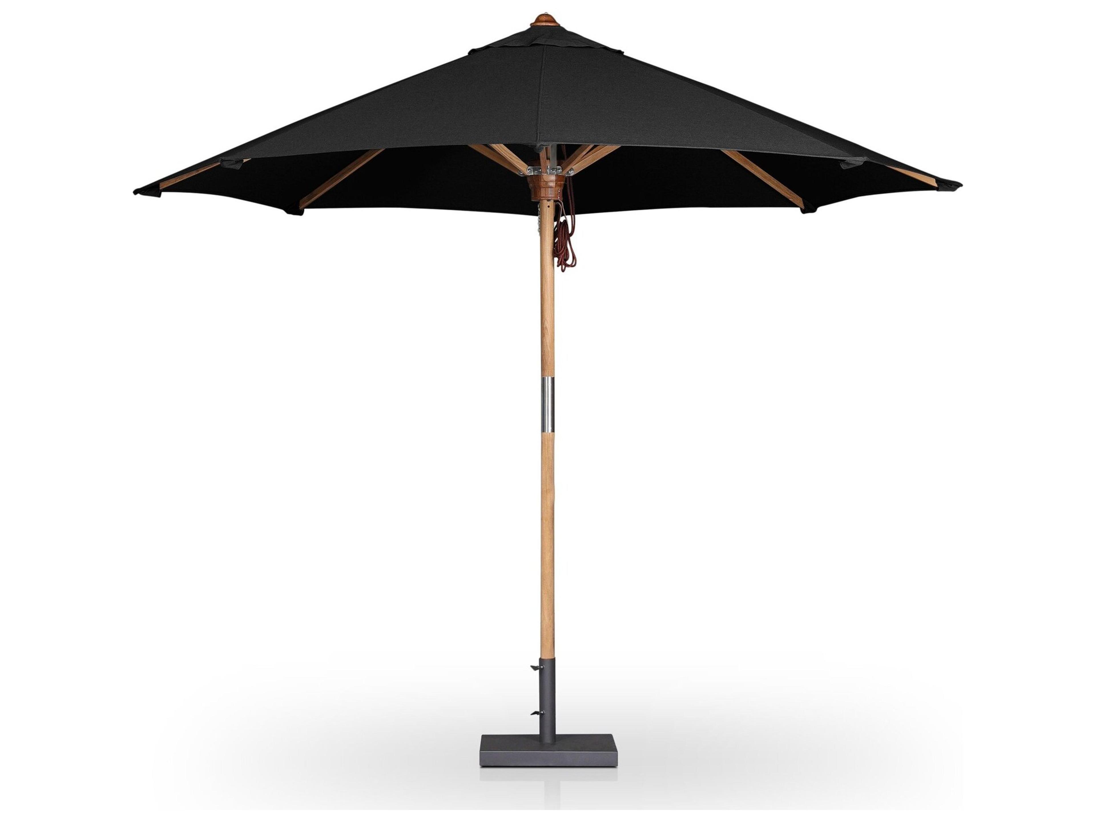 Luxecor Globetrotter Outdoor Baska Arashi Black Fine Sanded Teak Umbrella