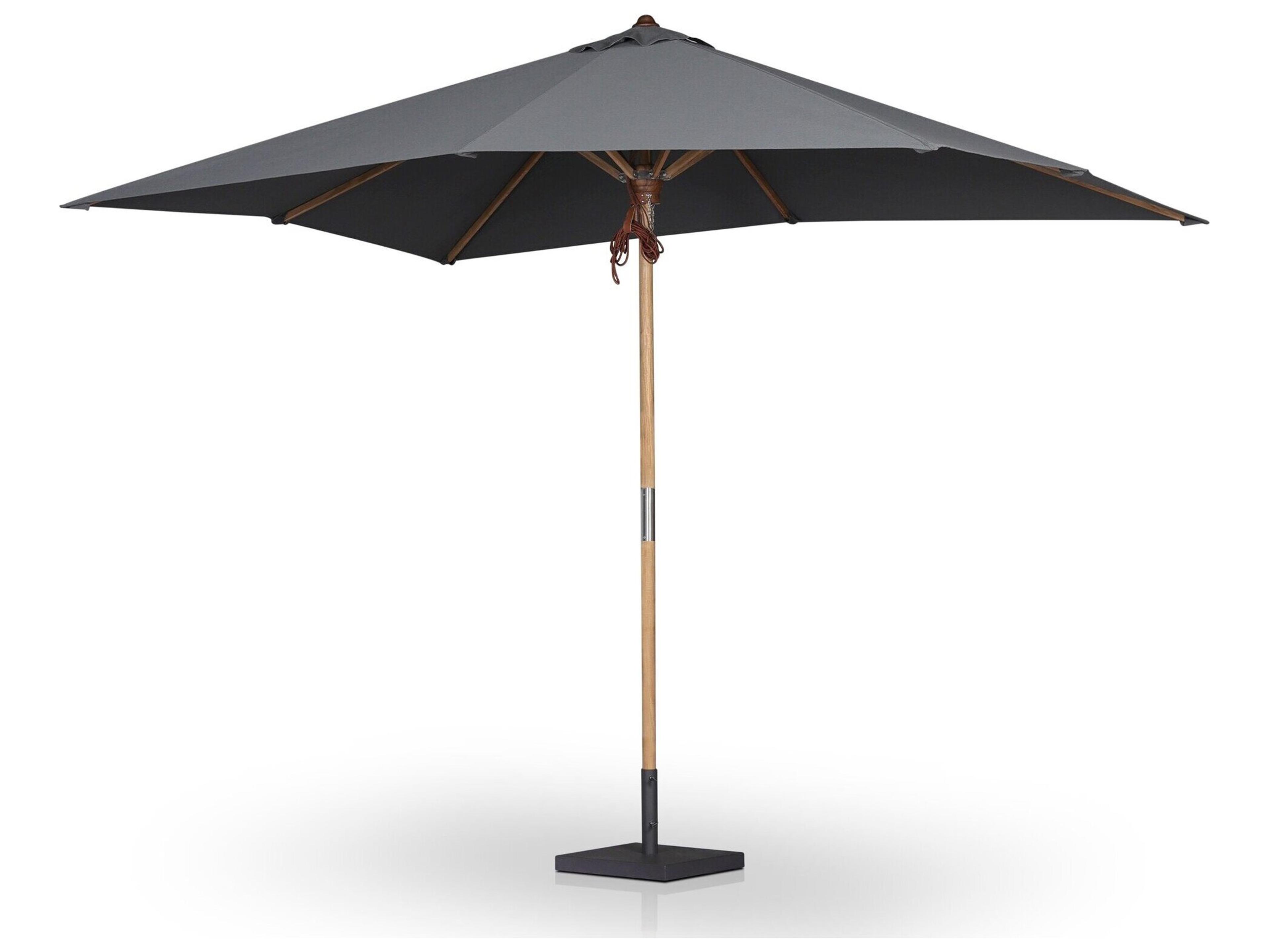 Four Hands Outdoor Garwood Baska Arashi Graphite Fine Sanded Teak Umbrella