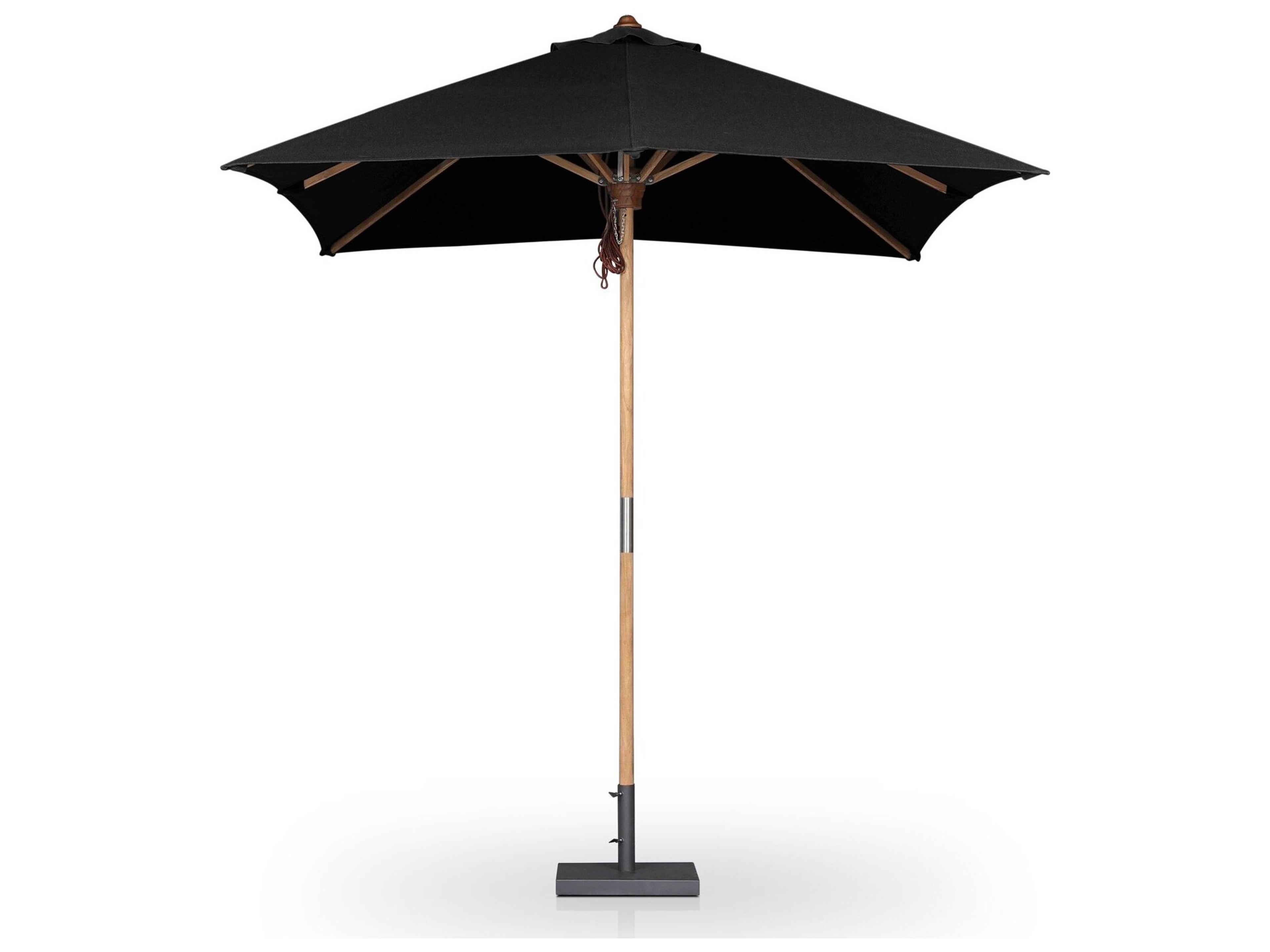 Four Hands Outdoor Garwood Baska Arashi Black Fine Sanded Teak Umbrella