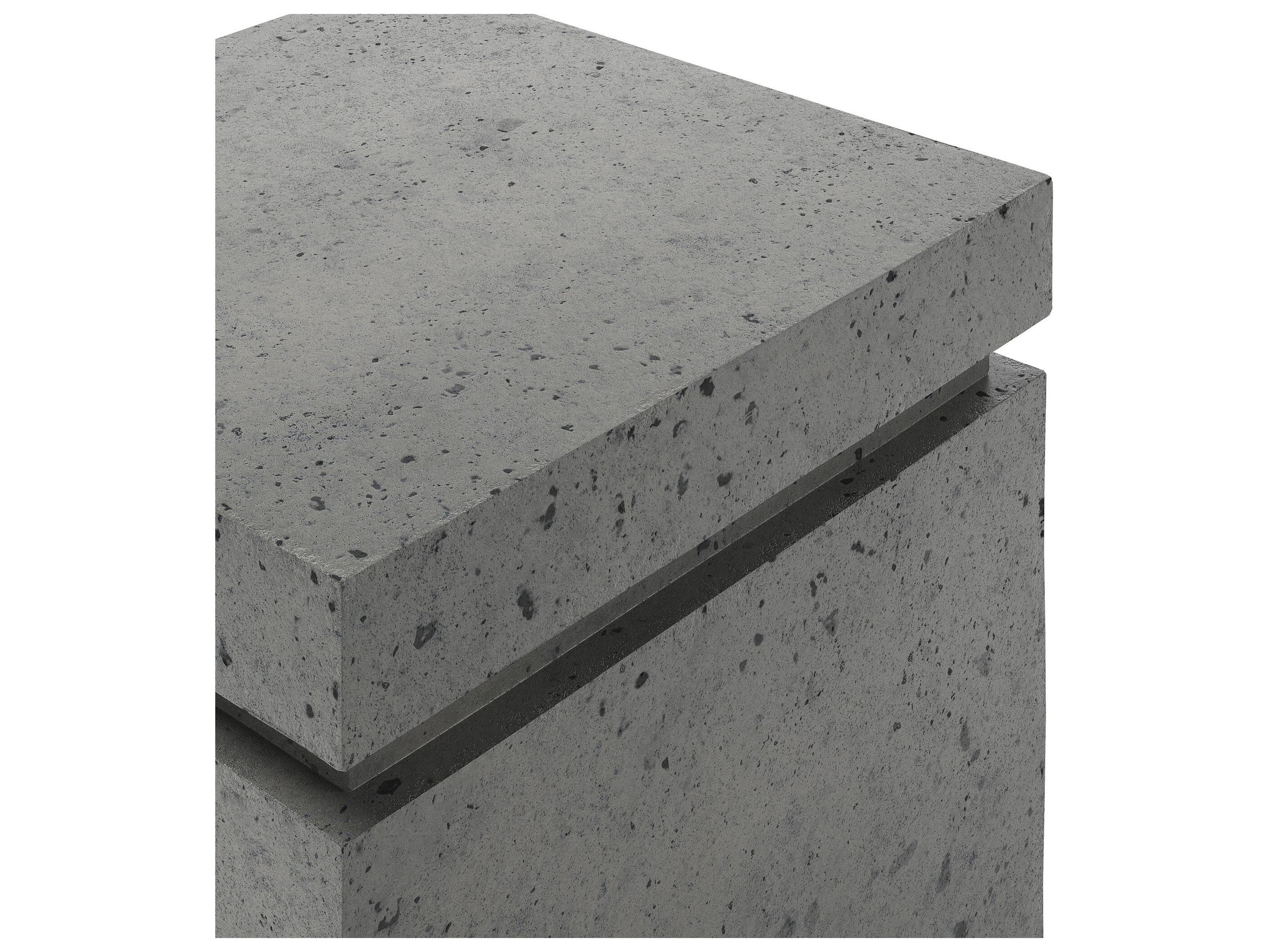 Luxecor Globetrotter Outdoor Posen Pewter Concrete Square End Table