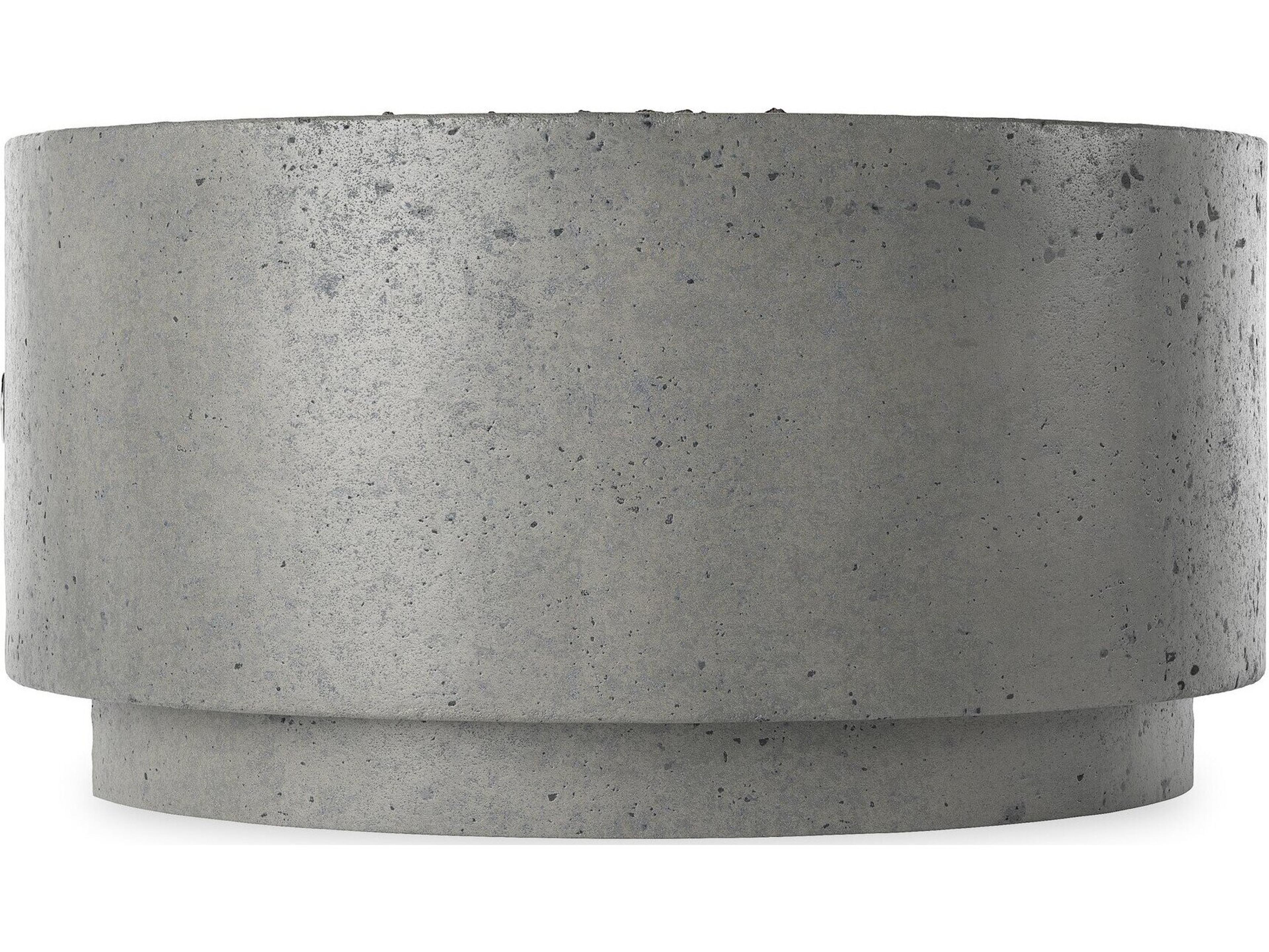Falco Damian Pewter Concrete 35.5" Round Fire Pit Table