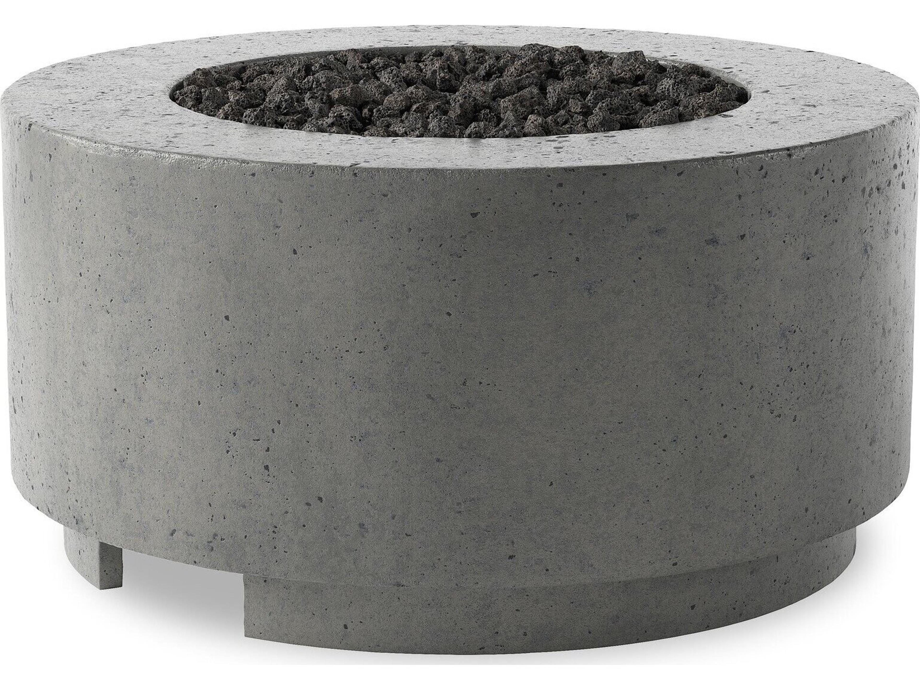Four Hands Outdoor Falco Damian Pewter Concrete 35.5" Round Fire Pit Table