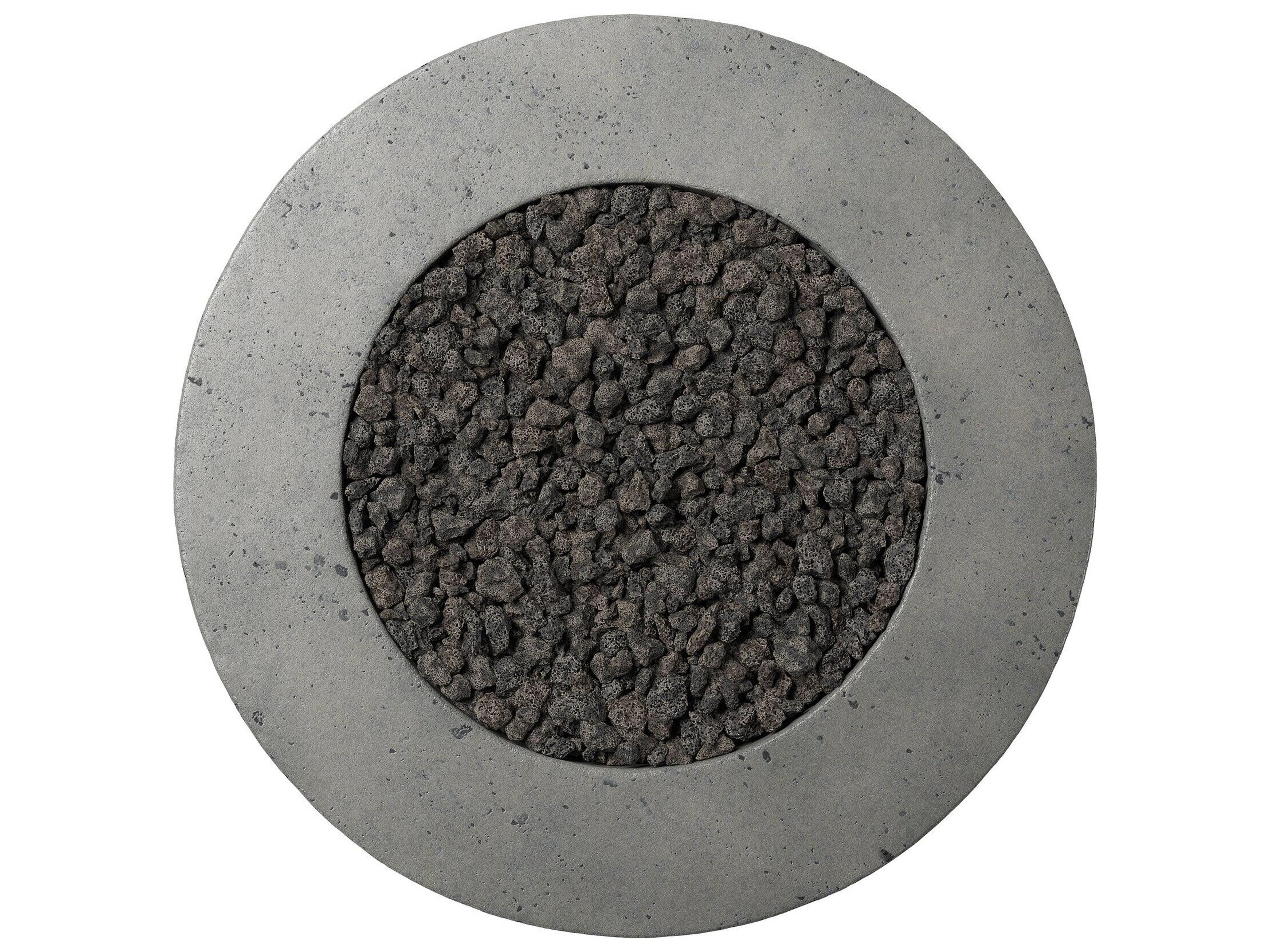 Four Hands Outdoor Falco Damian Pewter Concrete 35.5" Round Fire Pit Table