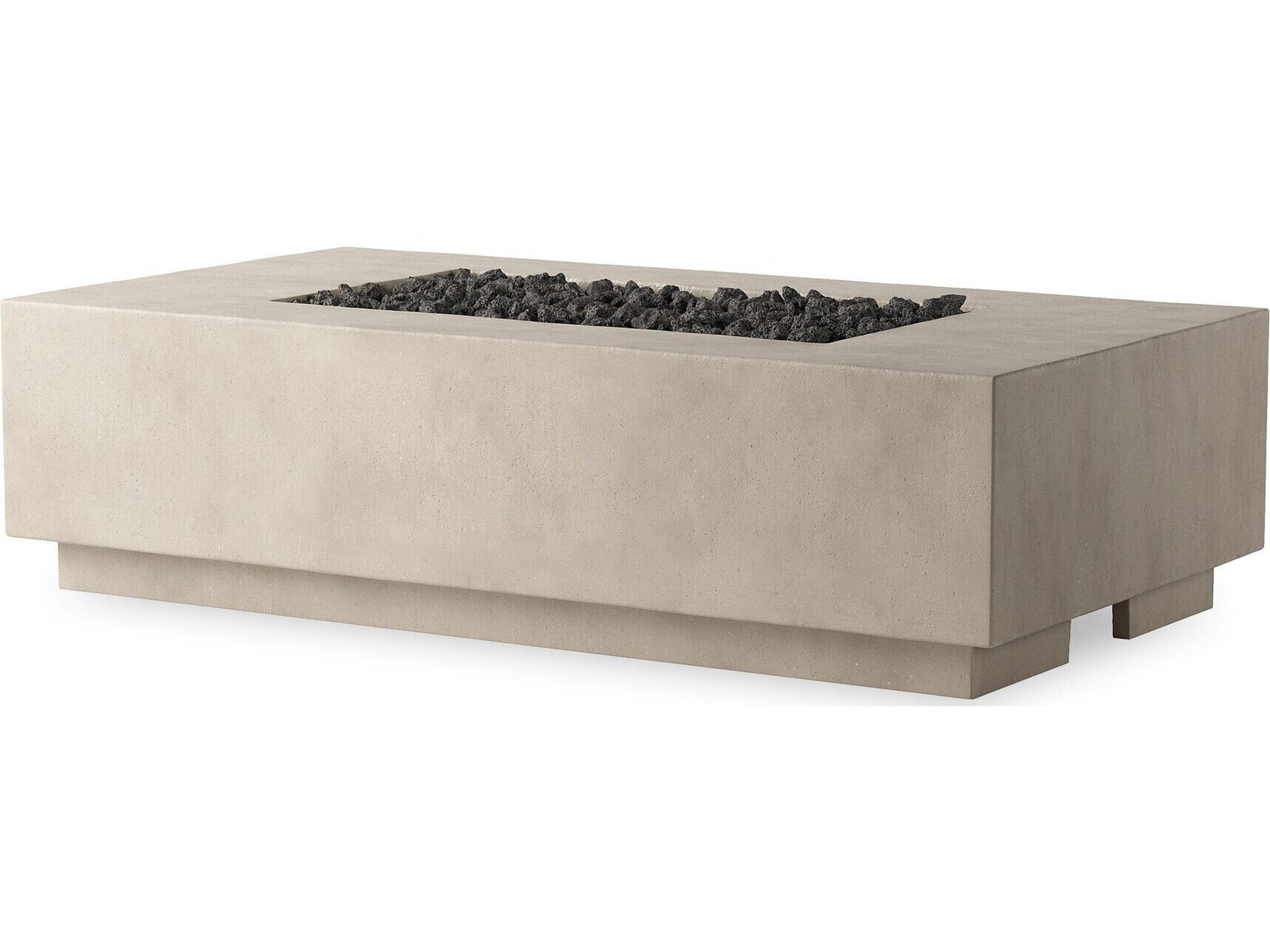 Falco Kenton Natural Concrete 60" x 32" Rectangular Fire Pit Table