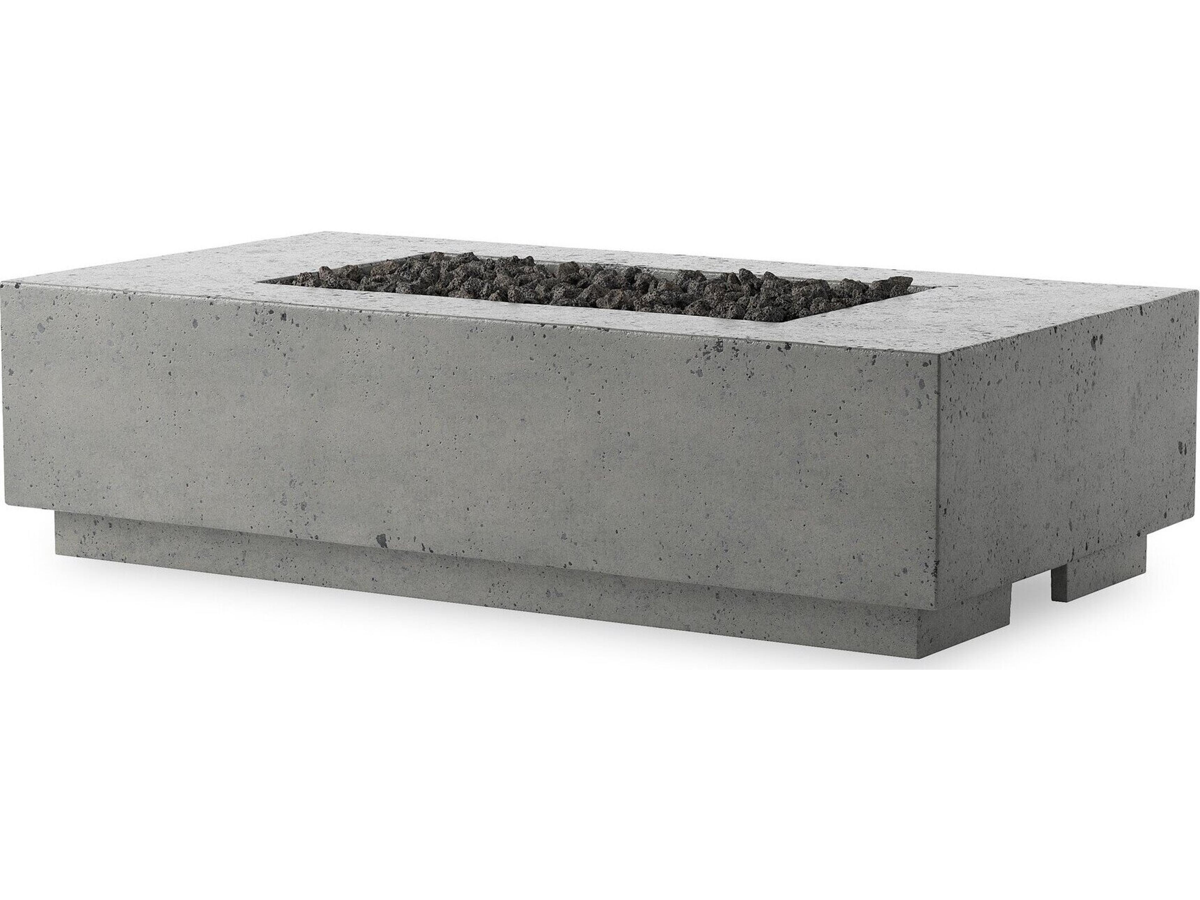Falco Kenton Pewter Concrete 60" x 32" Rectangular Fire Pit Table