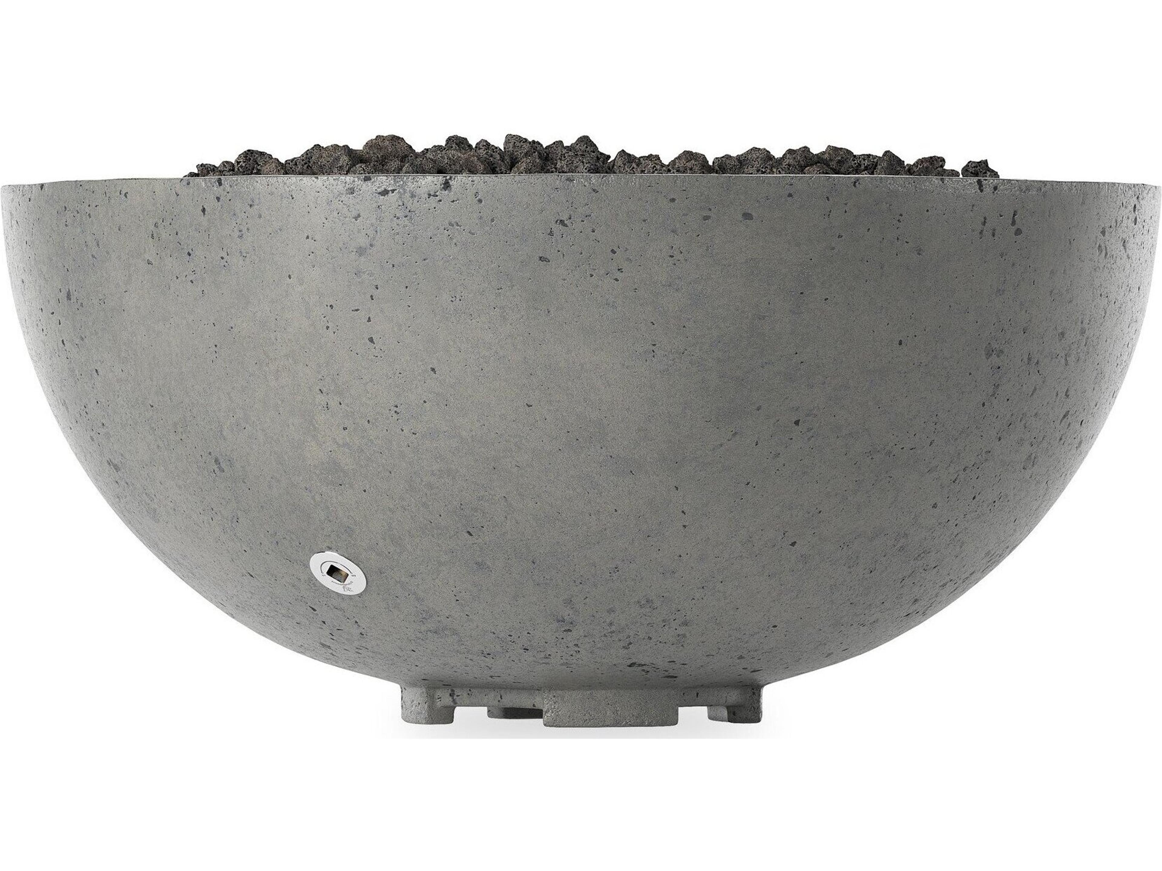 Falco Bronson Pewter Concrete 39" Round Fire Pit Table
