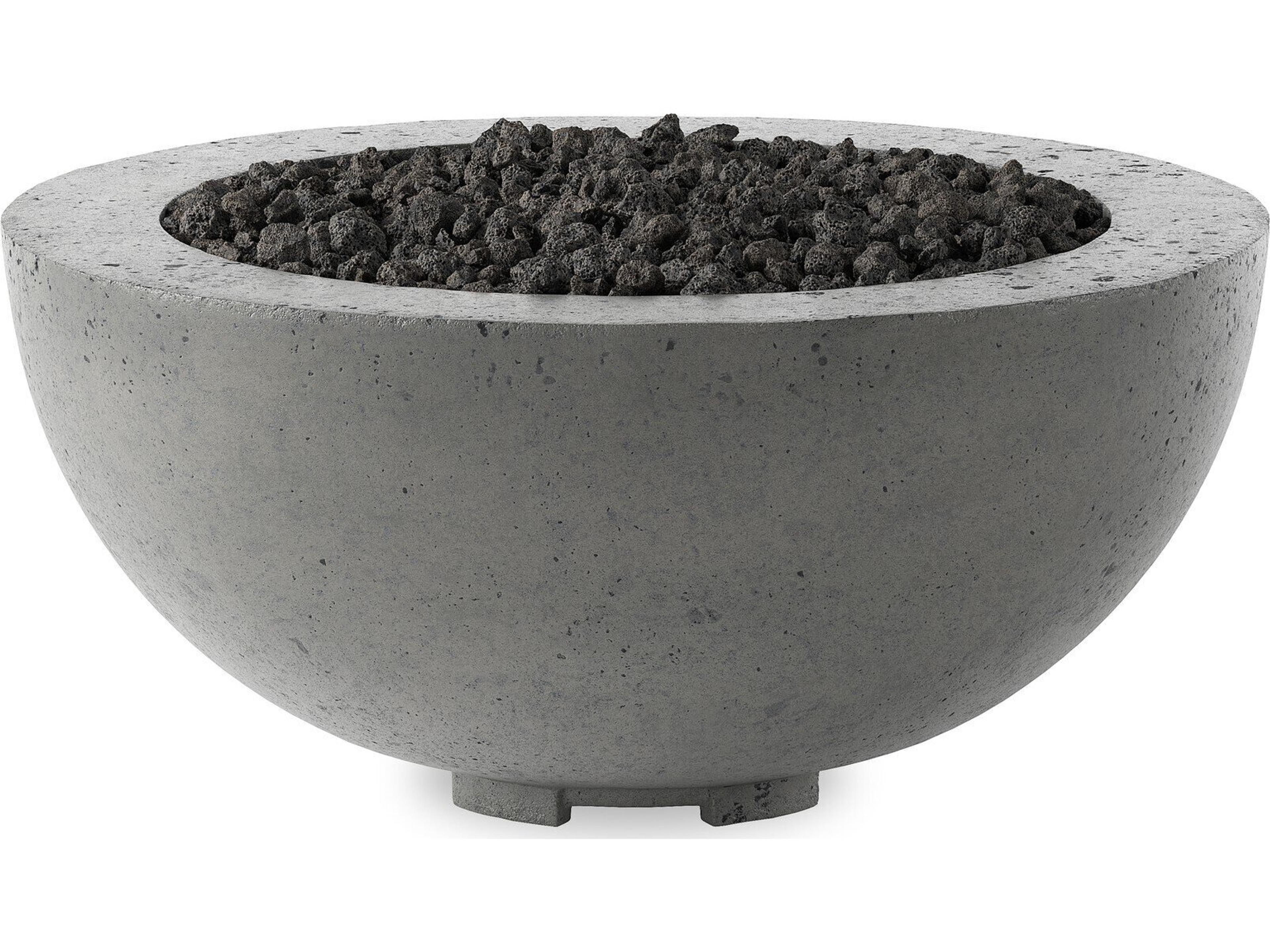 Four Hands Outdoor Falco Bronson Pewter Concrete 39" Round Fire Pit Table