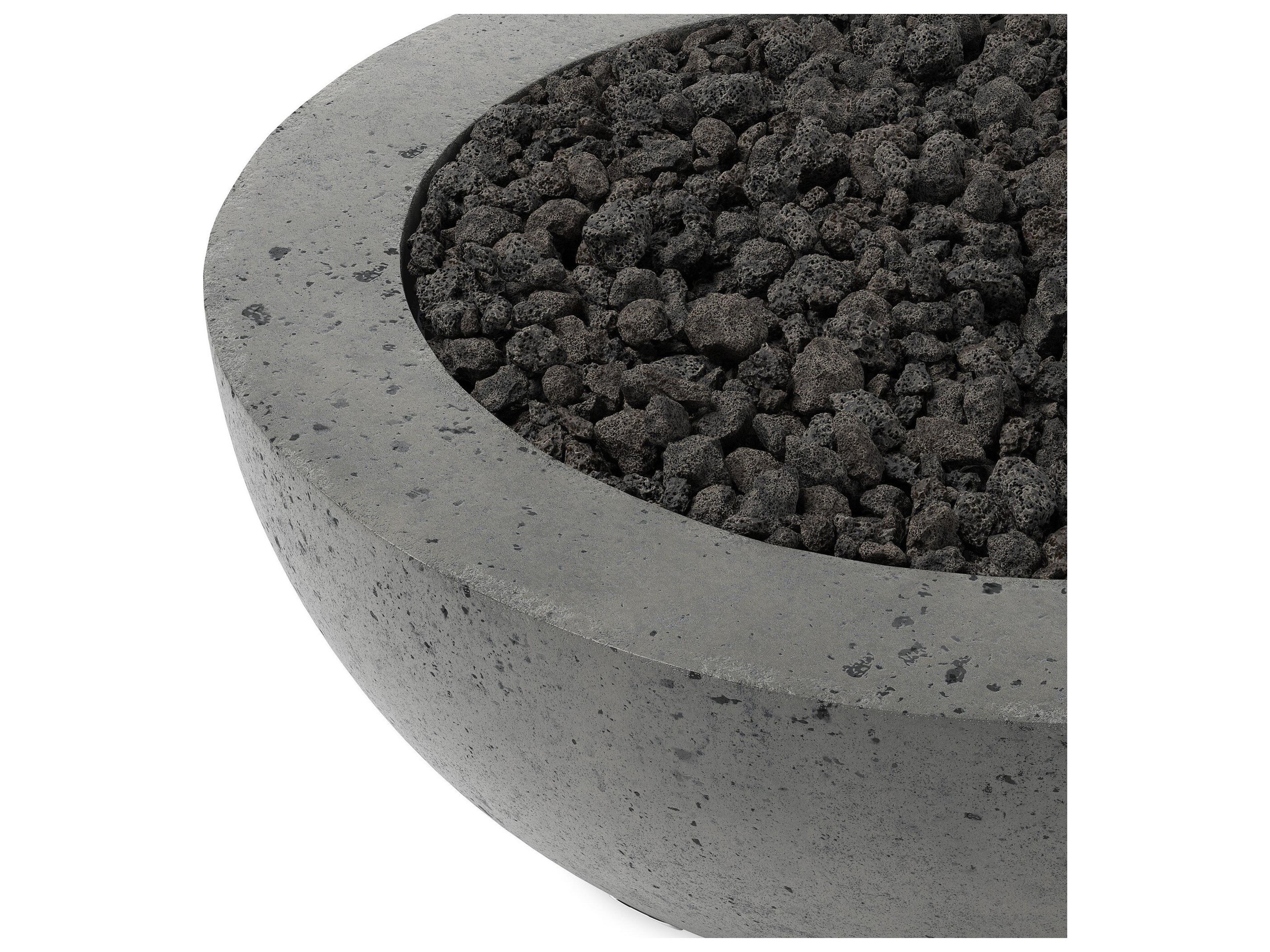 Four Hands Outdoor Falco Bronson Pewter Concrete 39" Round Fire Pit Table