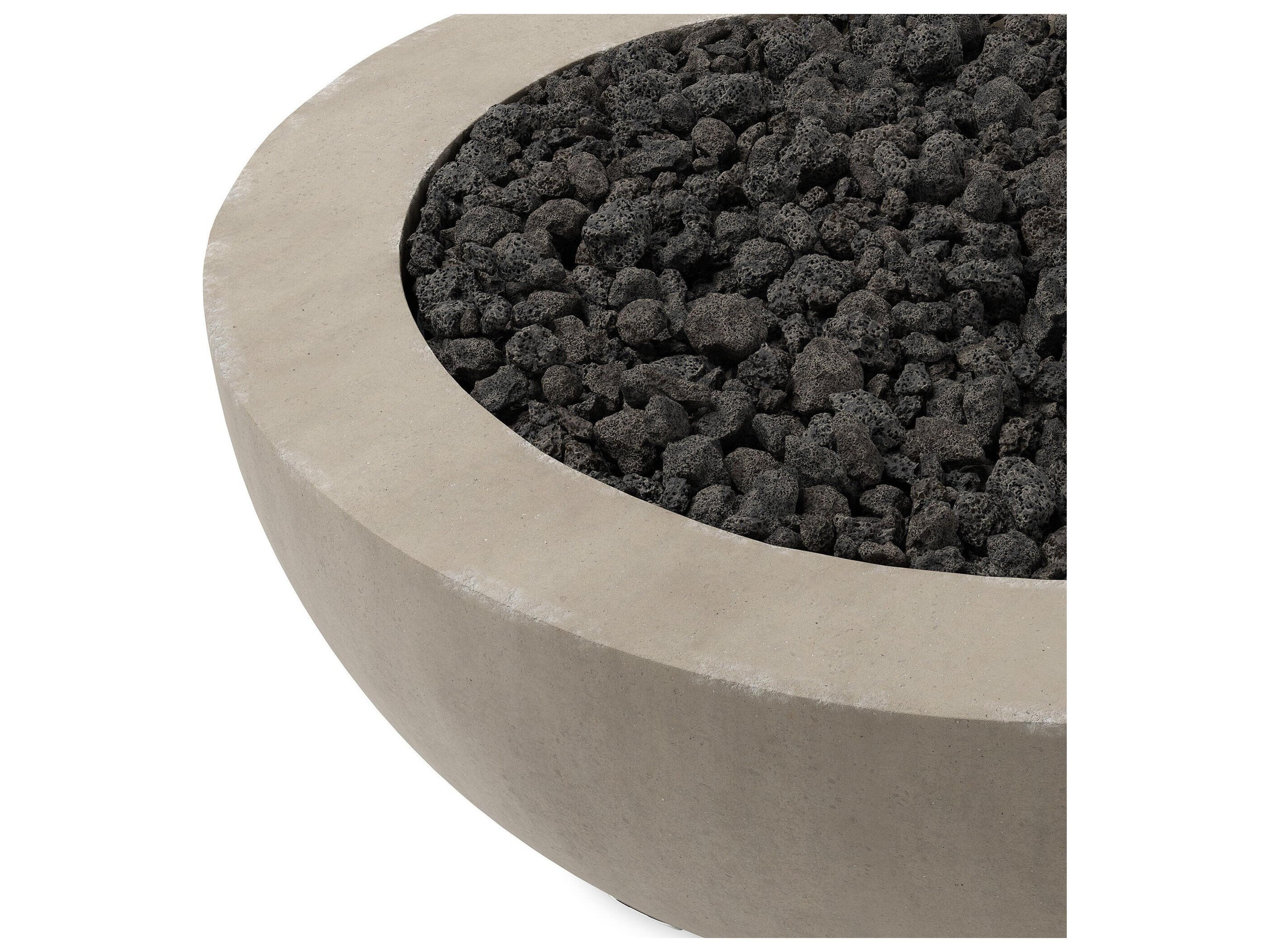 Four Hands Outdoor Falco Bronson Natural Concrete 39" Round Fire Pit Table