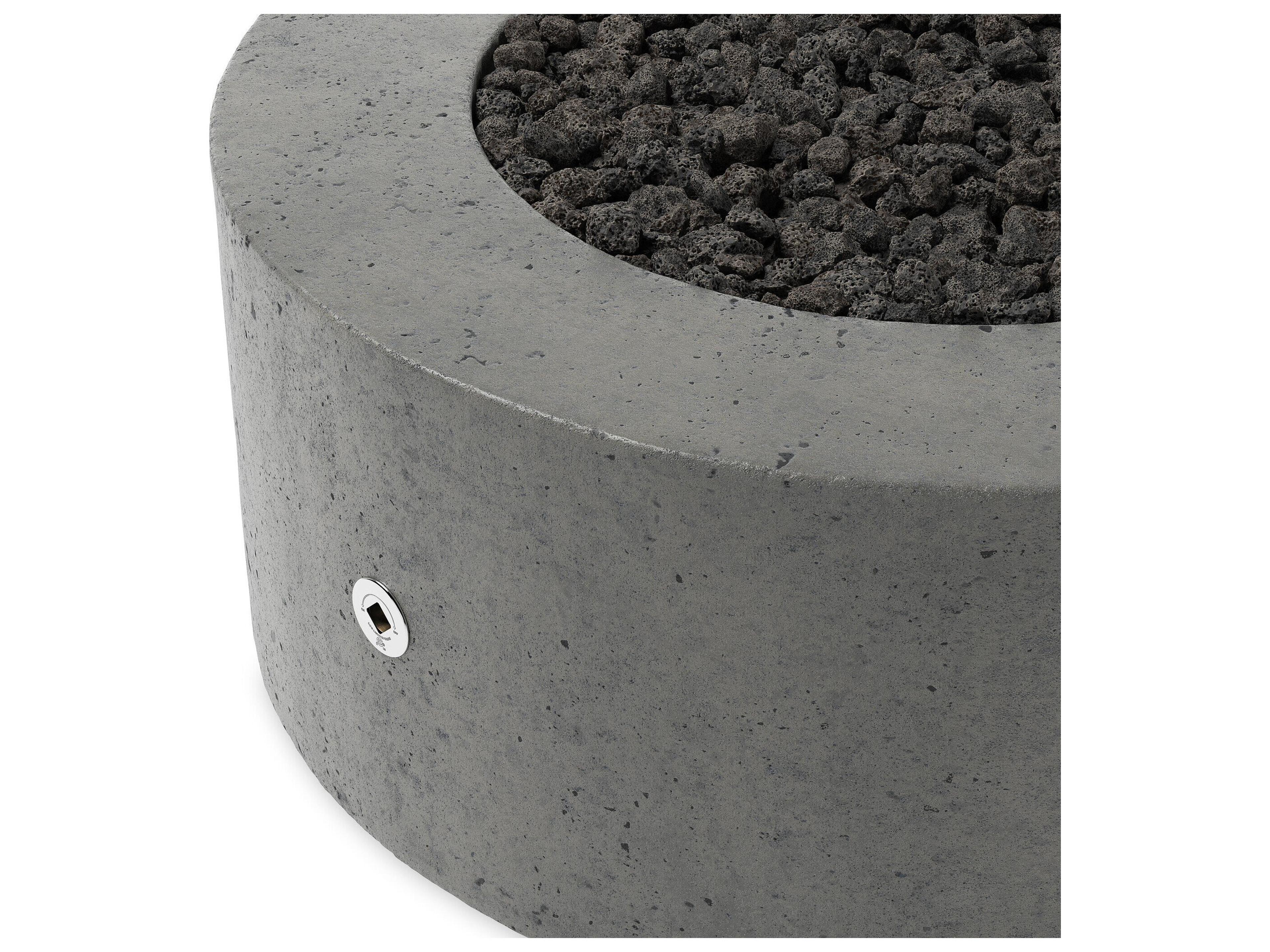 Four Hands Outdoor Falco Damian Pewter Concrete 35.5" Round Fire Pit Table