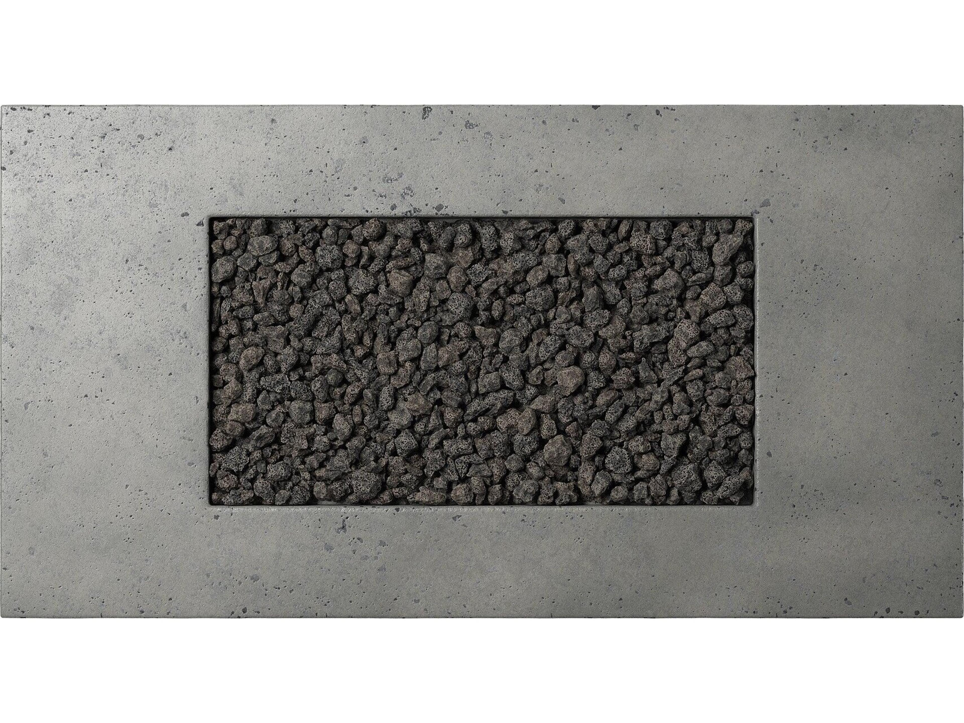 Four Hands Outdoor Falco Kenton Pewter Concrete 62" x 32" Rectangular Fire Pit Table