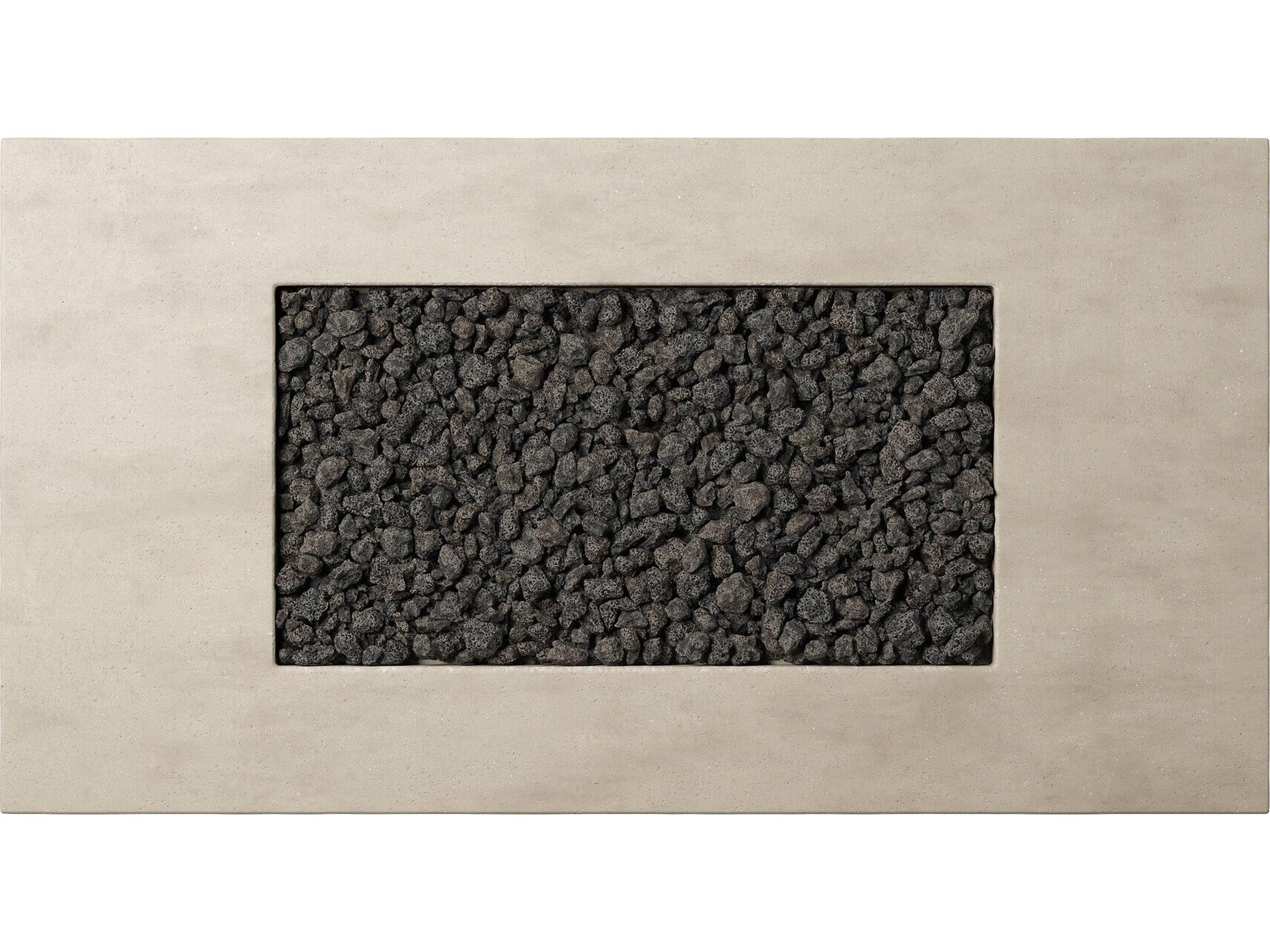 Four Hands Outdoor Falco Kenton Natural Concrete 60" x 32" Rectangular Fire Pit Table