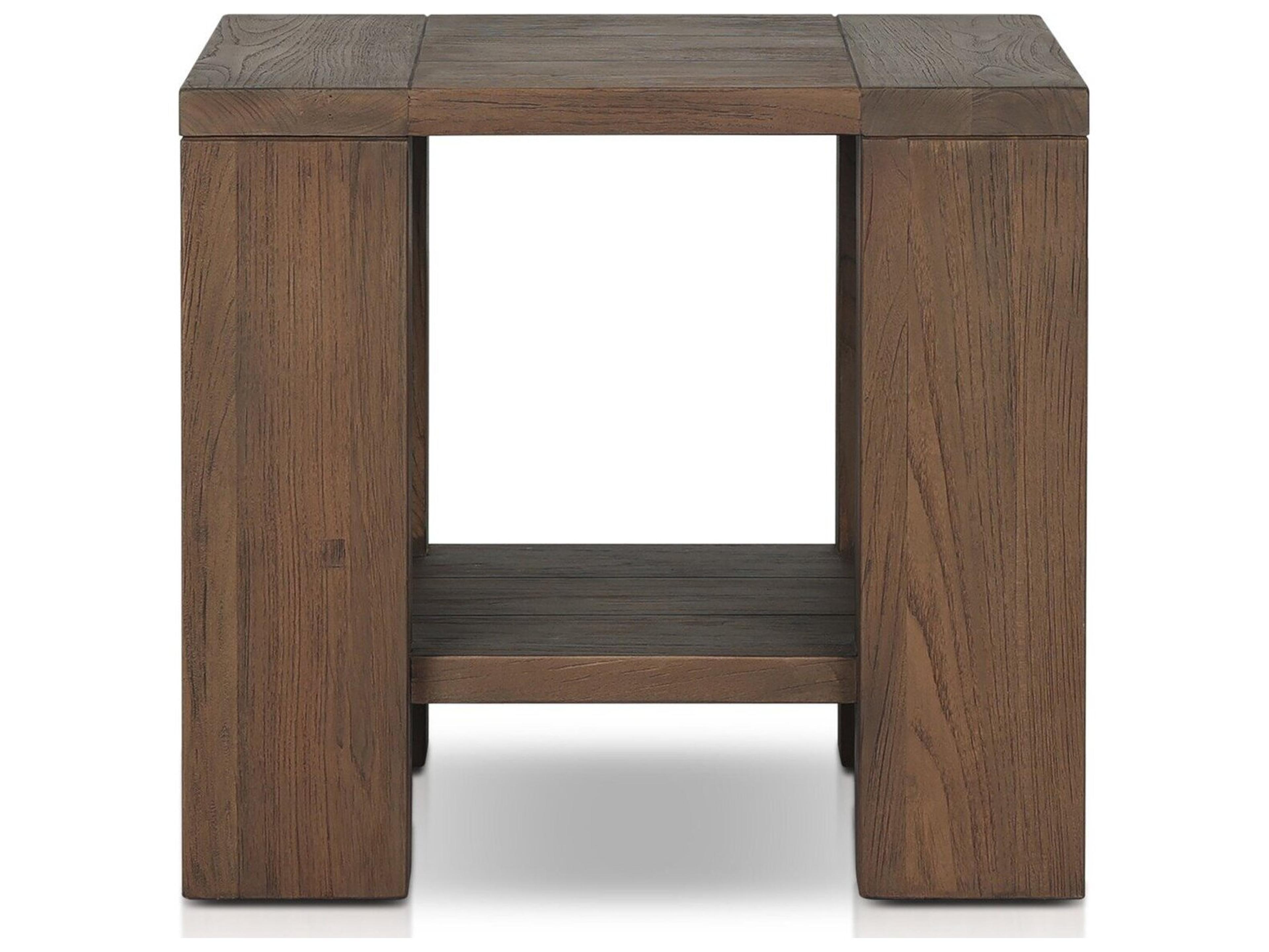 Luxecor Globetrotter Outdoor Roca End Table - Stained Heritage Brown-FSC
