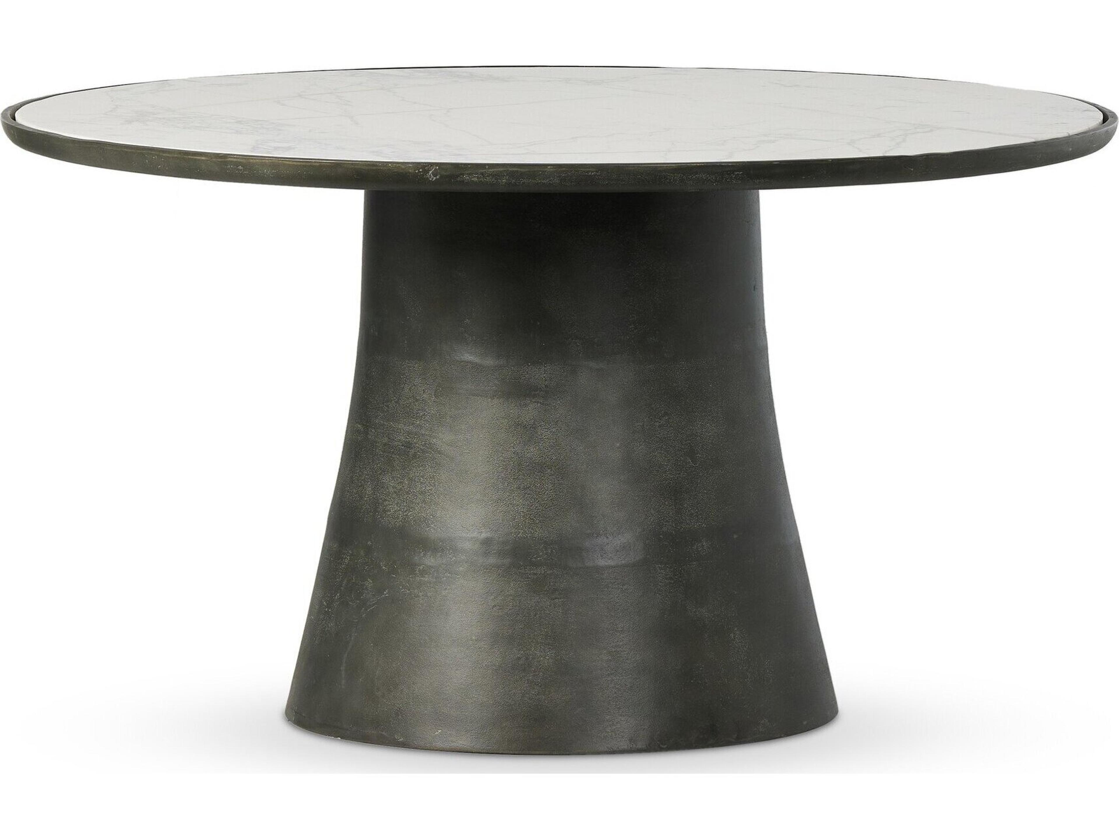 Globetrotter Outdoor Balboa Dining Table - Veined White Marble
