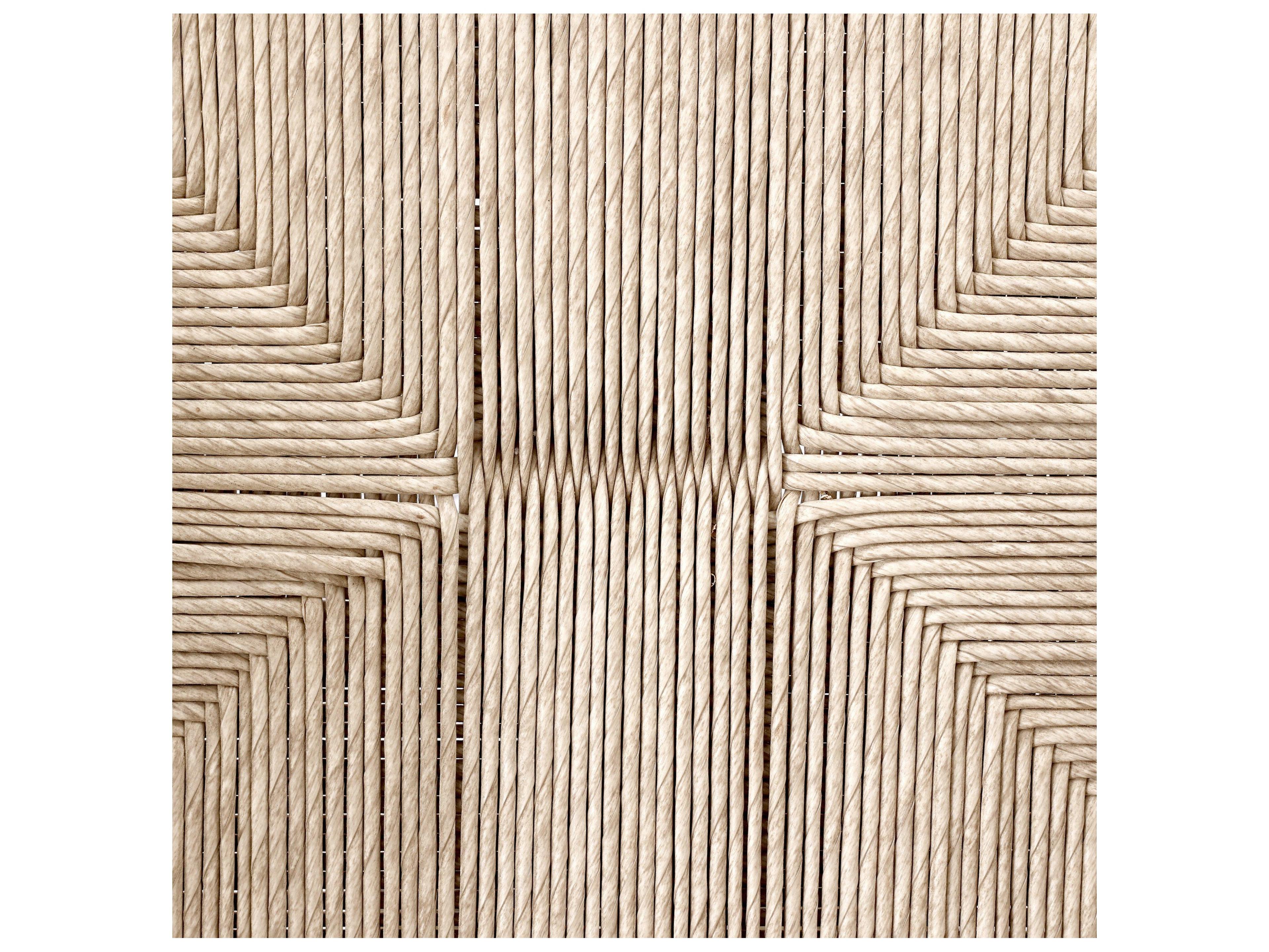 Four Hands Outdoor Grass Roots Herrin Stained Saddle Brown Teak Dining Side Chair in Vintage White