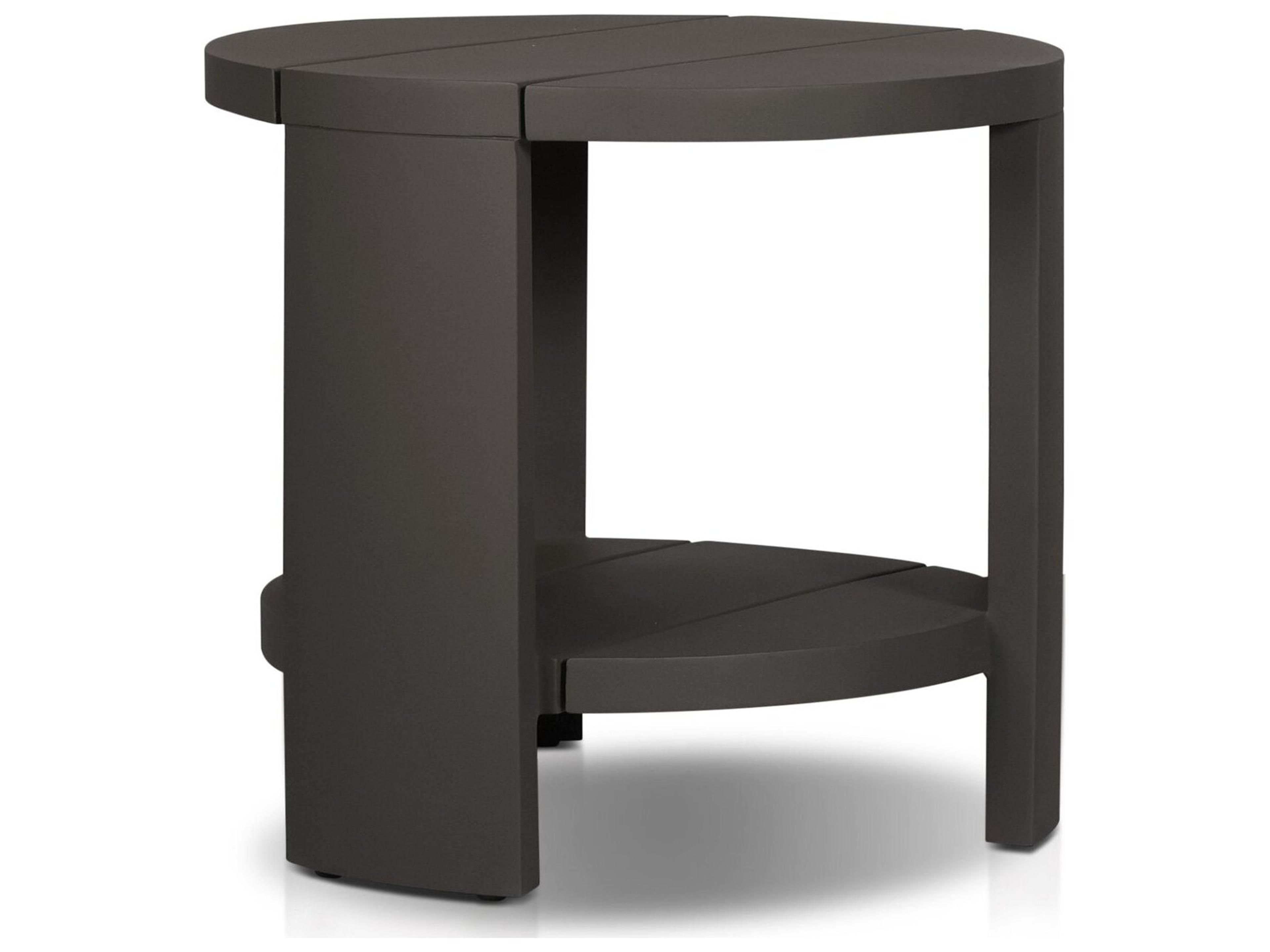 Luxecor Globetrotter Outdoor Roca Round Metal End Table - Bronze