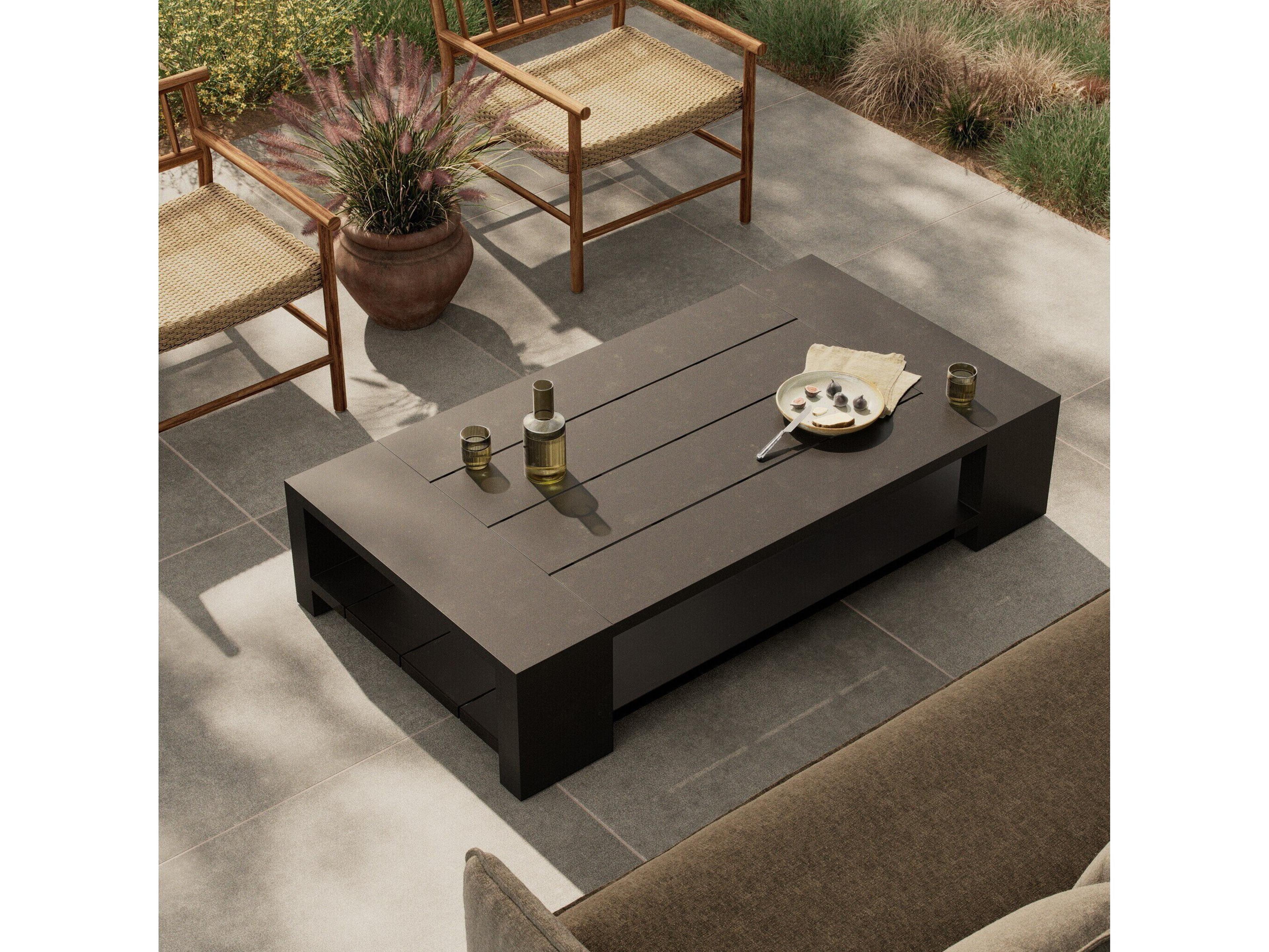 Four Hands Outdoor Garwood Roca Metal Coffee Table - Bronze