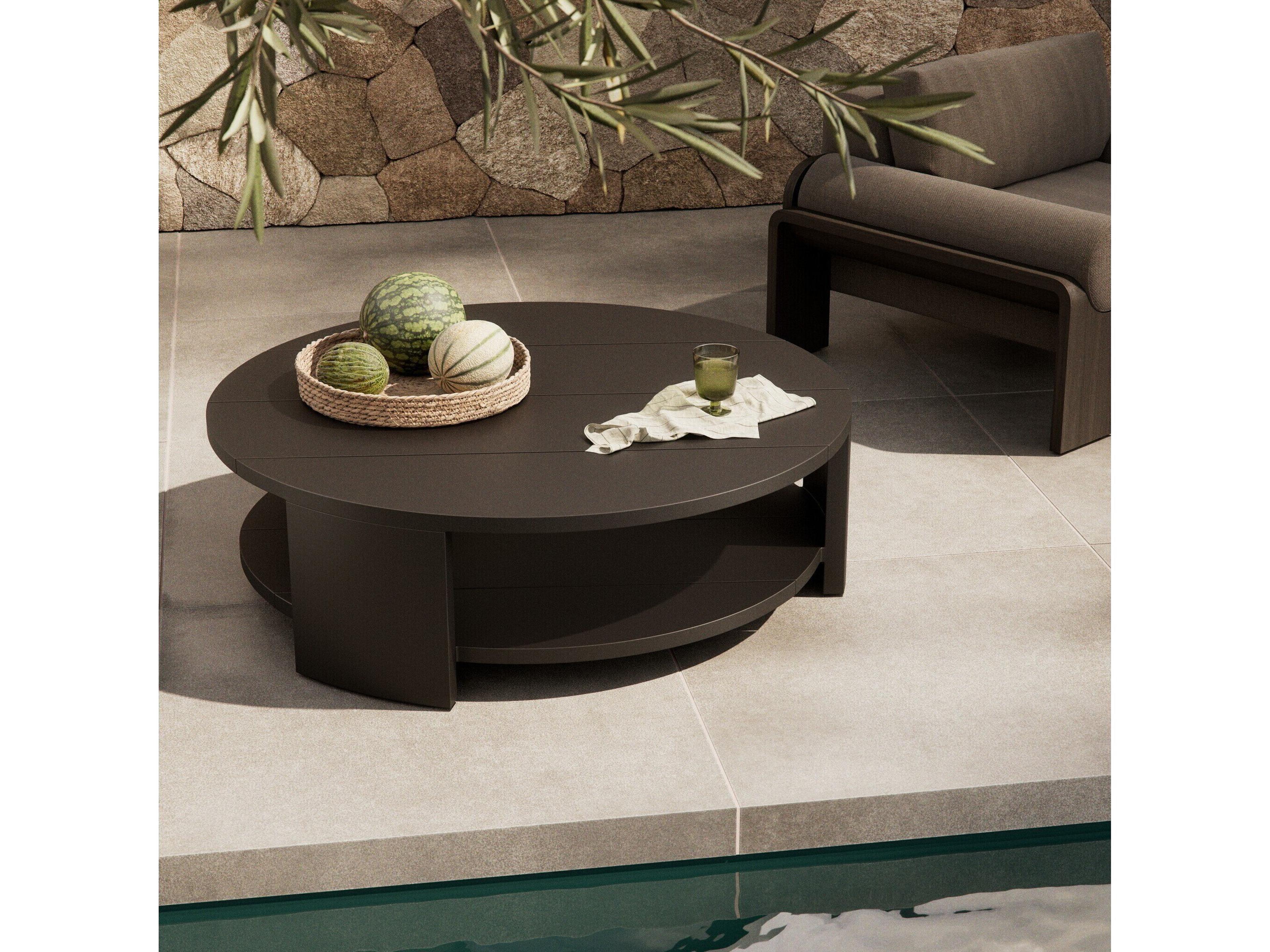 Four Hands Outdoor Garwood Roca Round Metal Coffee Table - Bronze