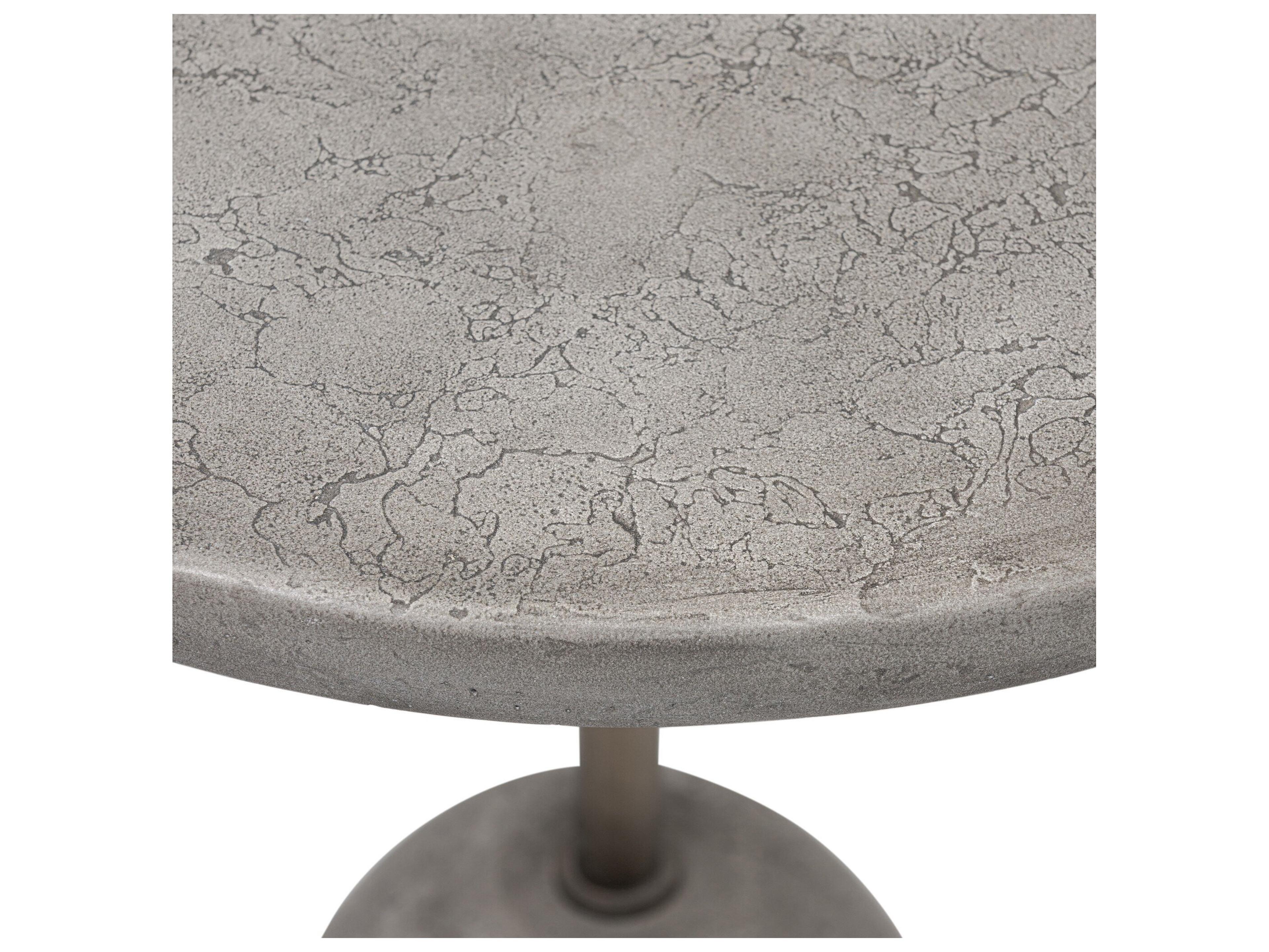 Four Hands Outdoor Chandler Aged Smoke Concrete Emens 18" Round End Table