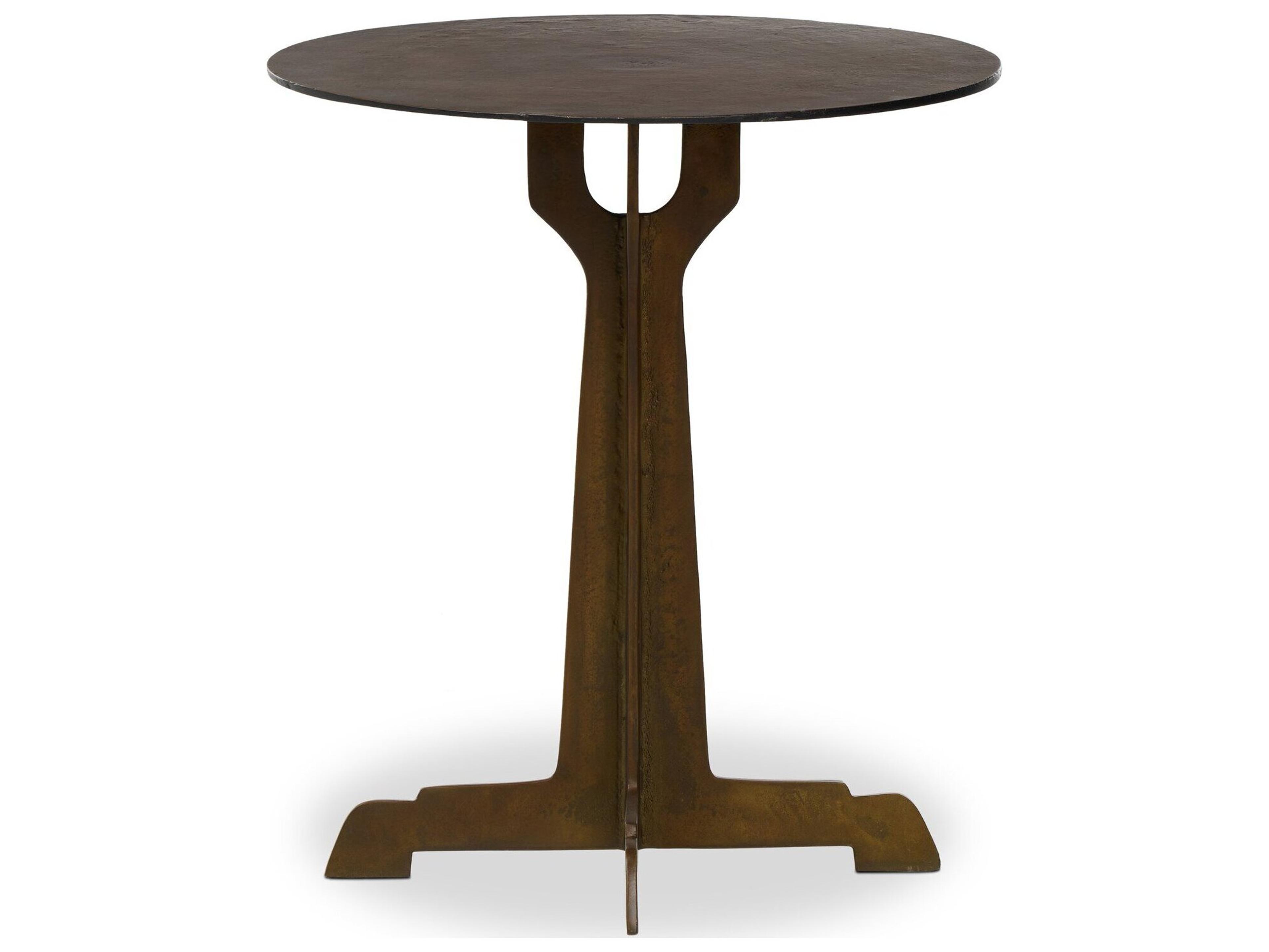 Four Hands Outdoor Malloy Outdoor End Table Antiqued Brass Aluminum