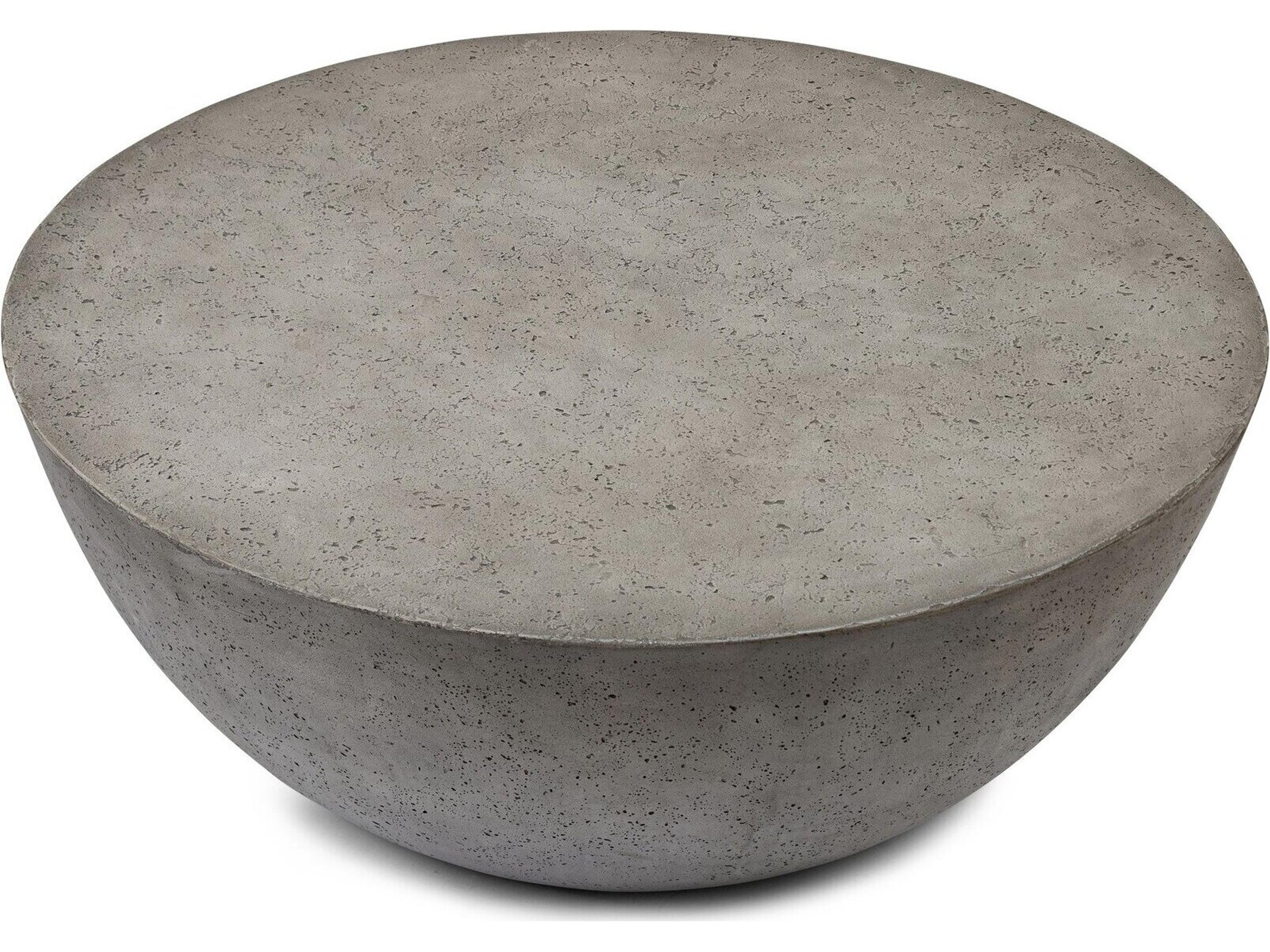 Luxecor Globetrotter Outdoor Boula Aged Smoke Concrete 36" Round Coffee Table