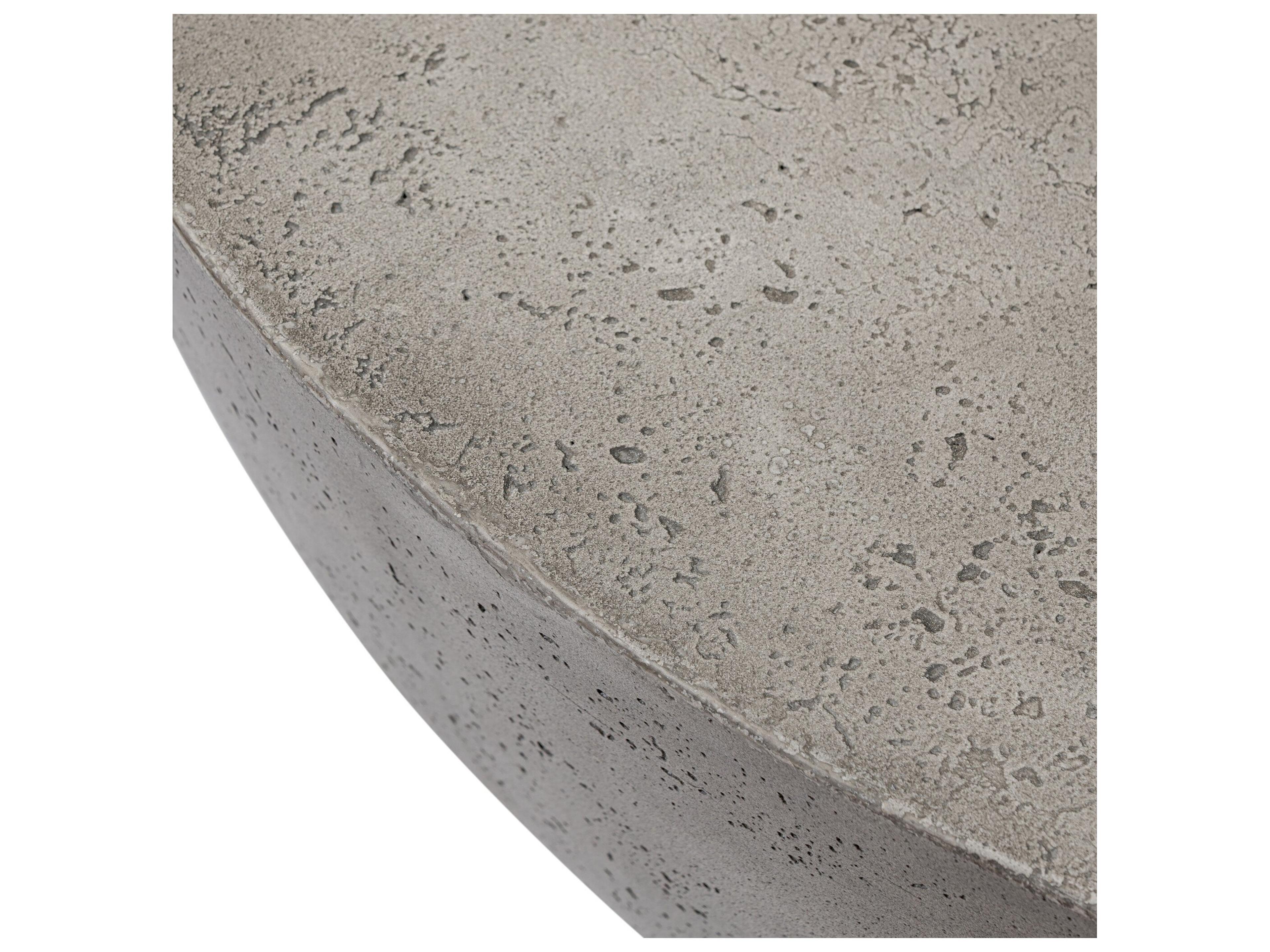 Luxecor Globetrotter Outdoor Boula Aged Smoke Concrete 36" Round Coffee Table