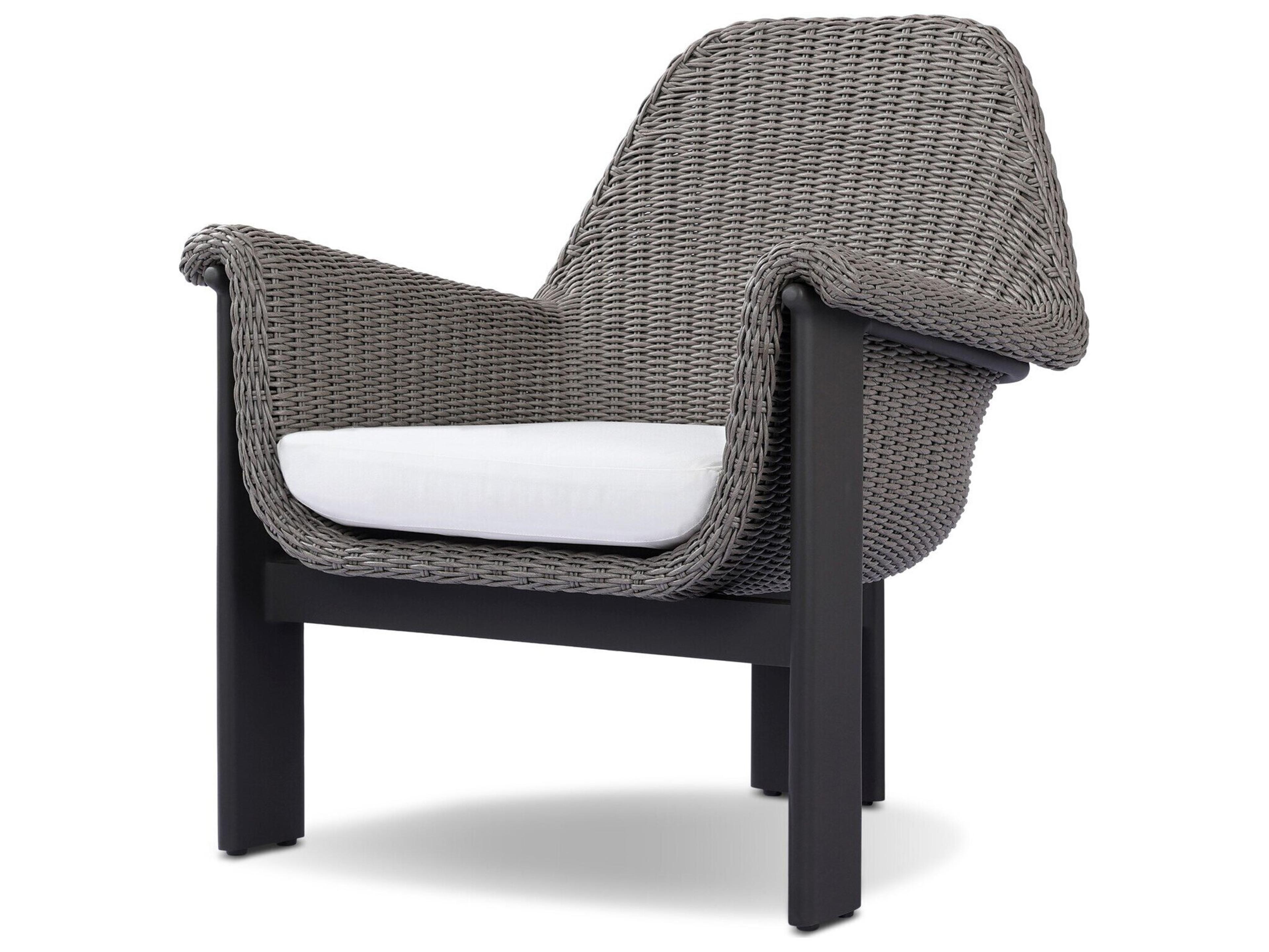 Garwood Santoro Aluminum Wicker Lounge Chair in Vintage Taupe