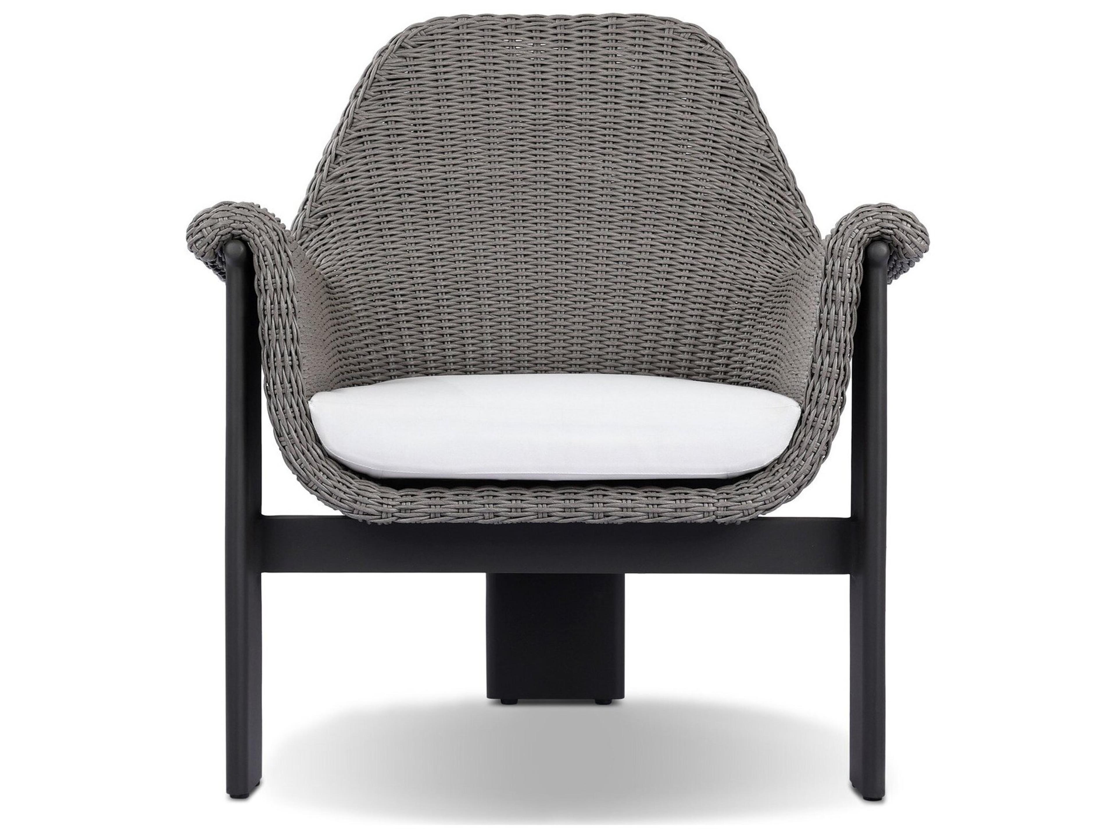 Four Hands Outdoor Garwood Santoro Aluminum Wicker Lounge Chair in Vintage Taupe