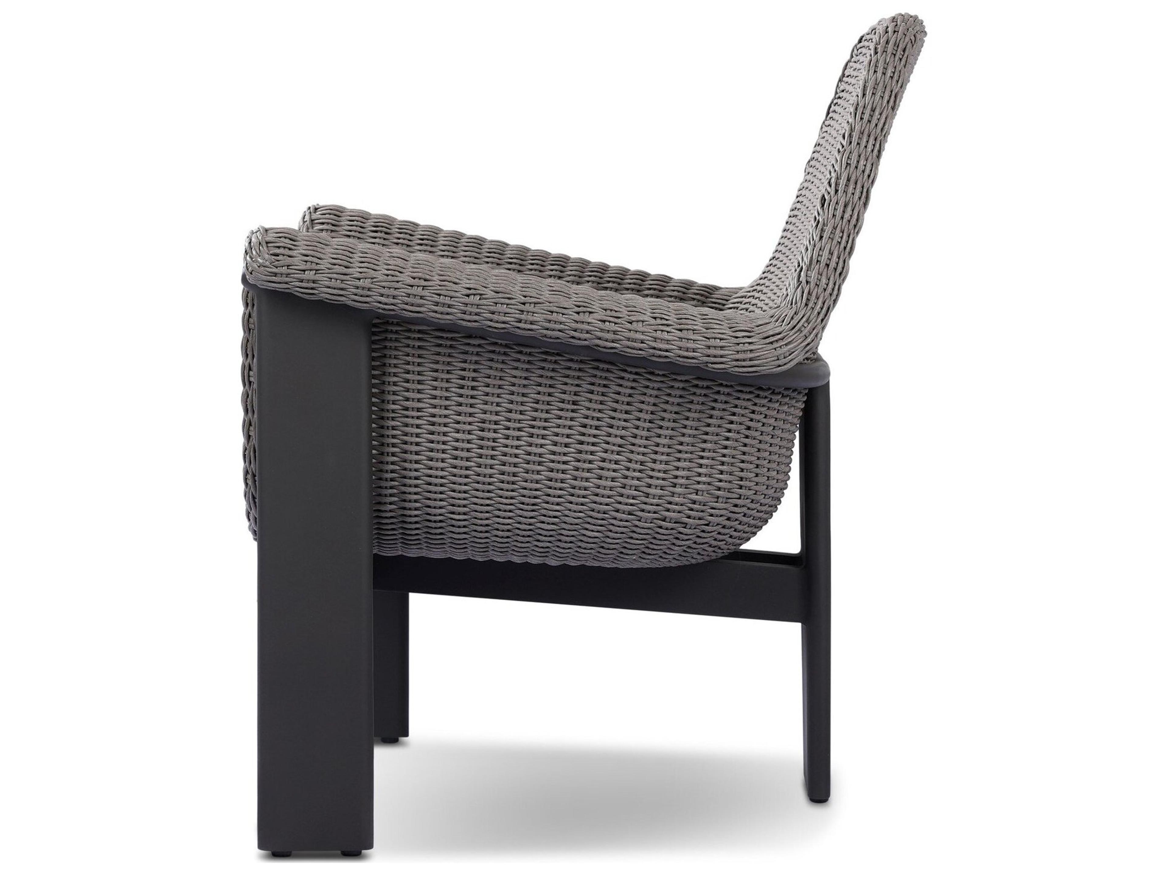 Four Hands Outdoor Garwood Santoro Aluminum Wicker Lounge Chair in Vintage Taupe