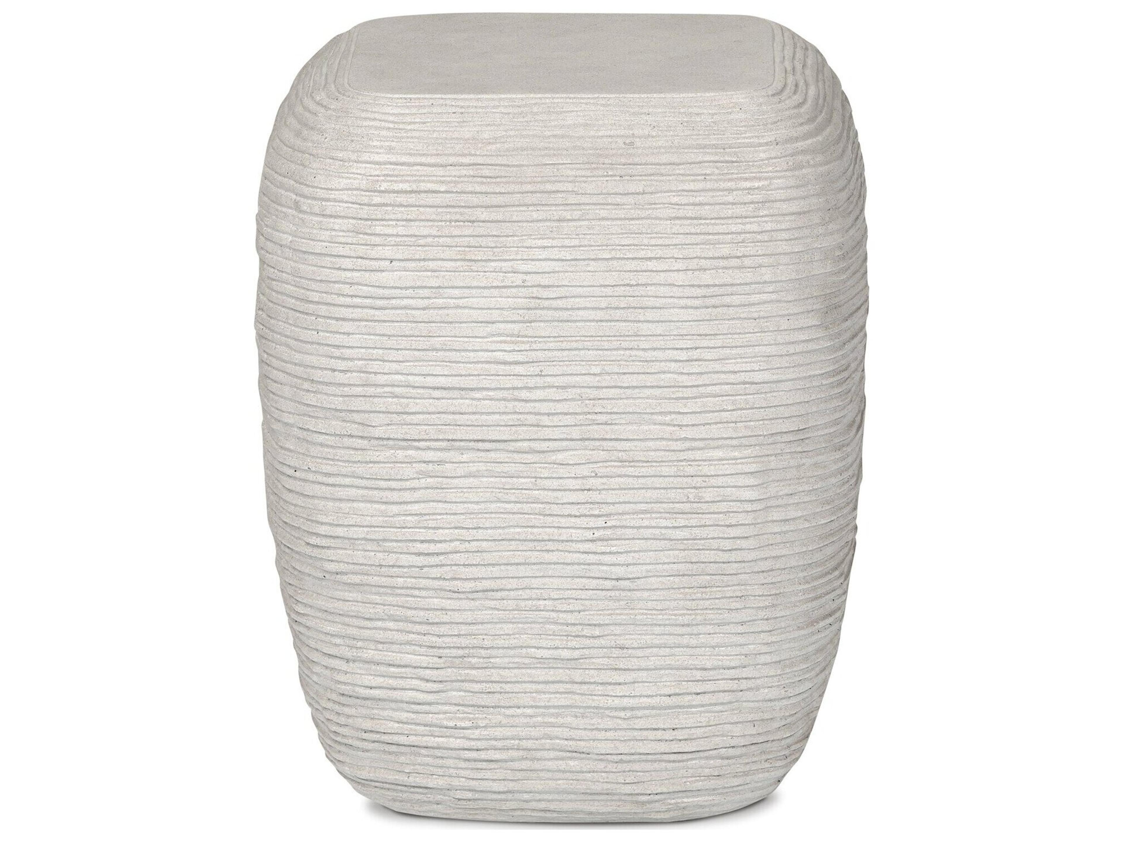 Luxecor Globetrotter Outdoor Smooth Lunar Concrete Square End Table
