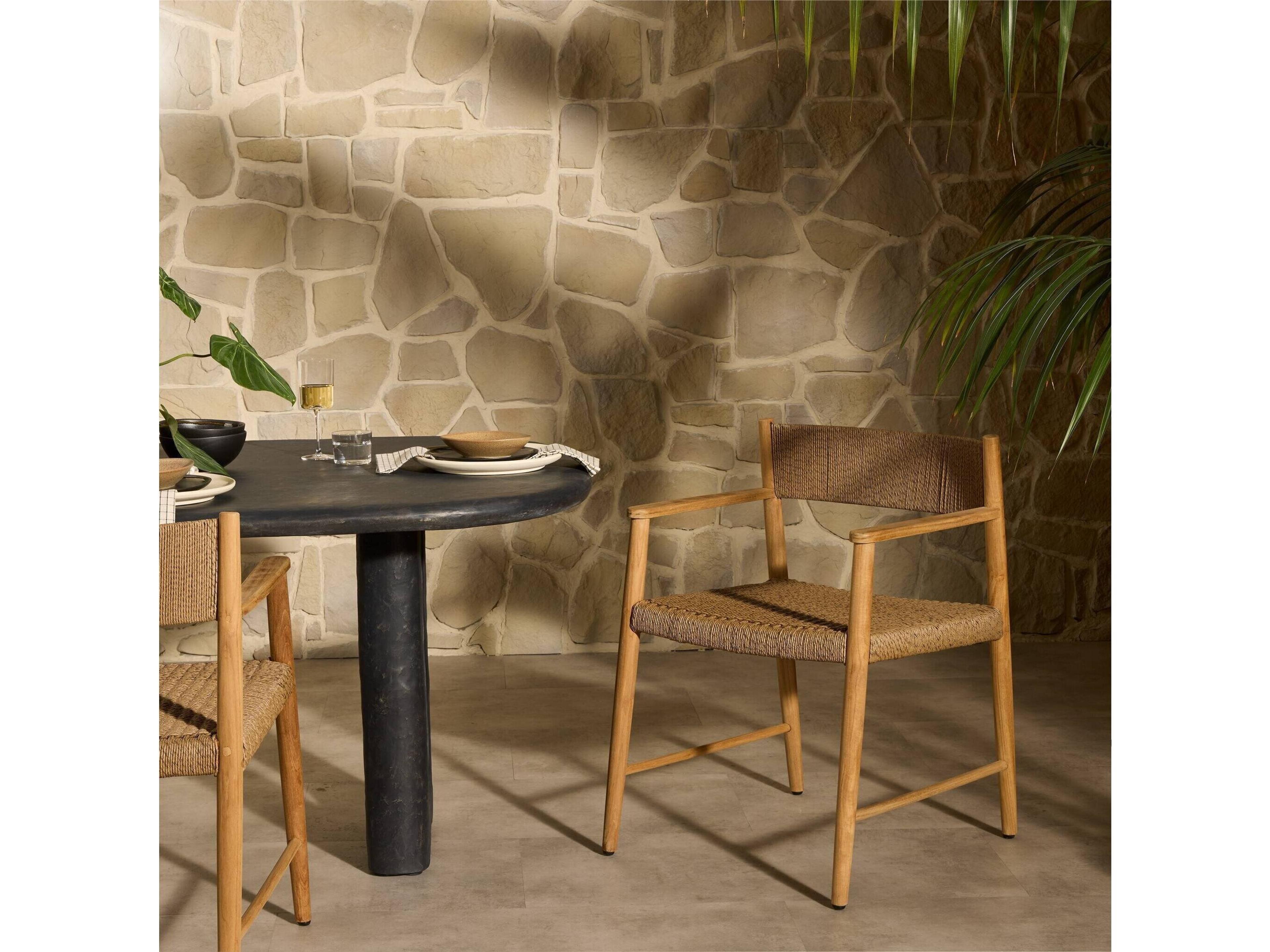 Four Hands Outdoor Boston Outdoor Dining Chair Faux Dark Hyacinth