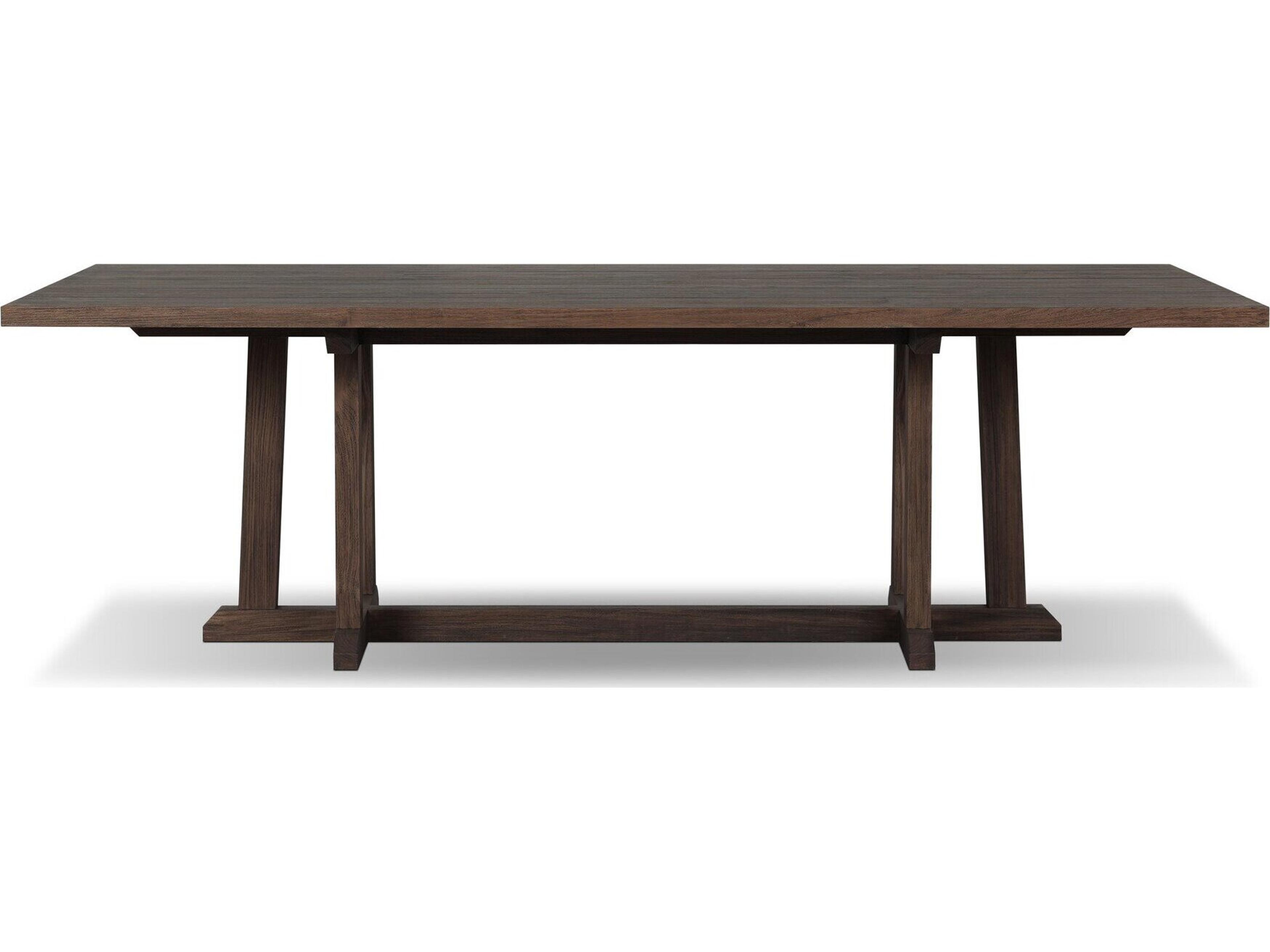 Four Hands Outdoor Indie Outdoor Dining Table Stained Saddle Brown FSC