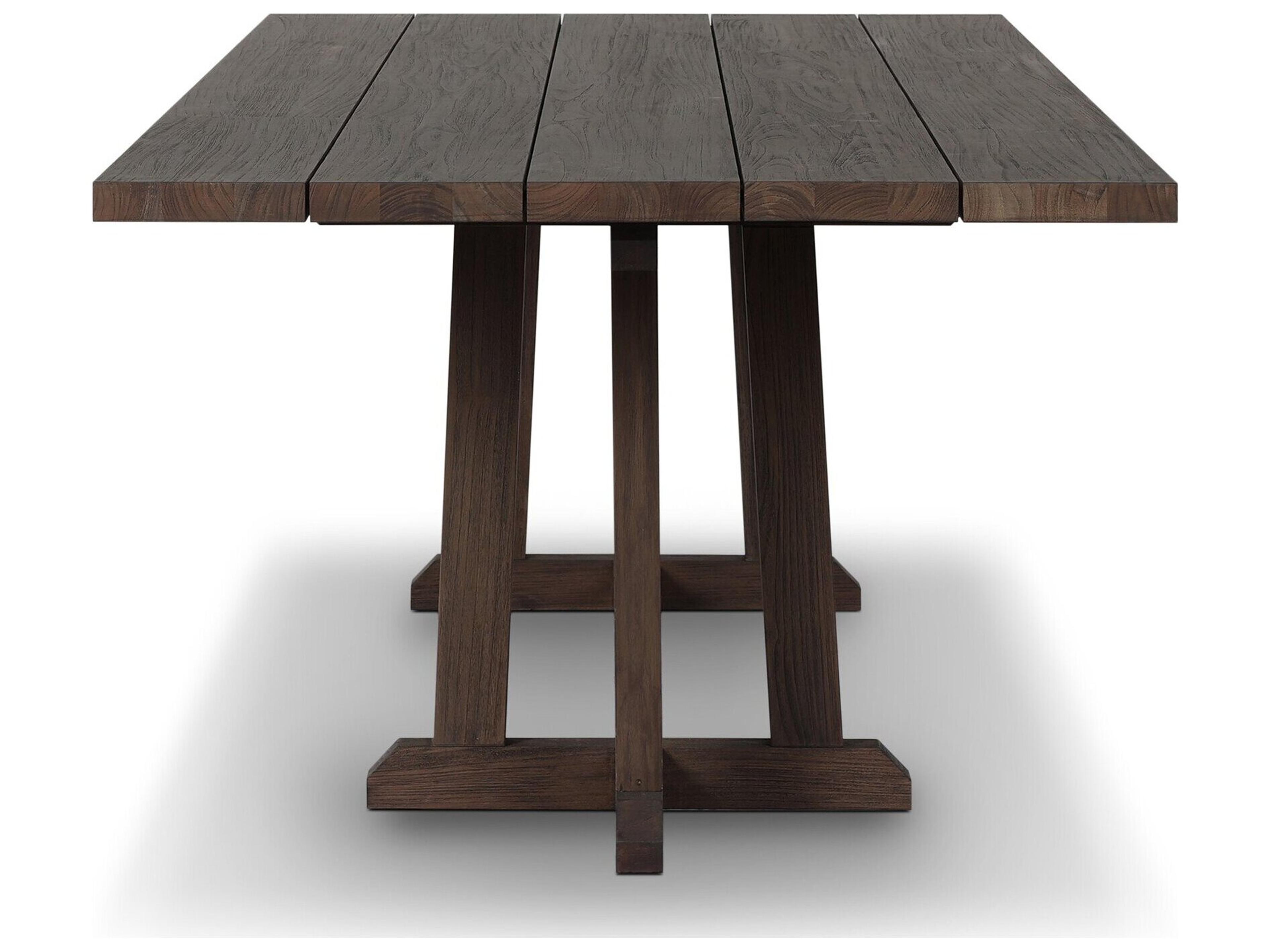 Four Hands Outdoor Indie Outdoor Dining Table Stained Saddle Brown FSC