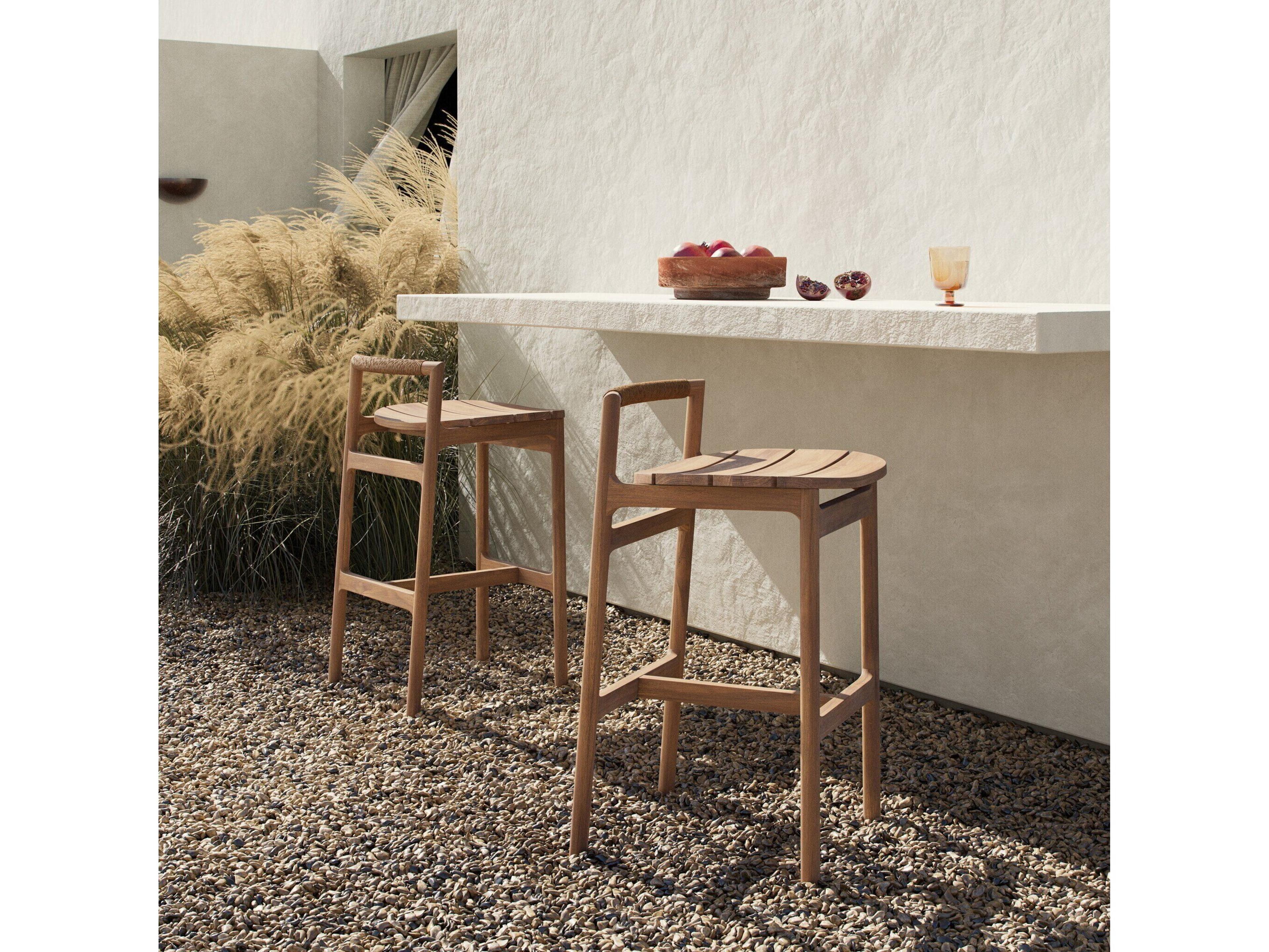 Four Hands Outdoor Baden Outdoor Stool Textured Sand