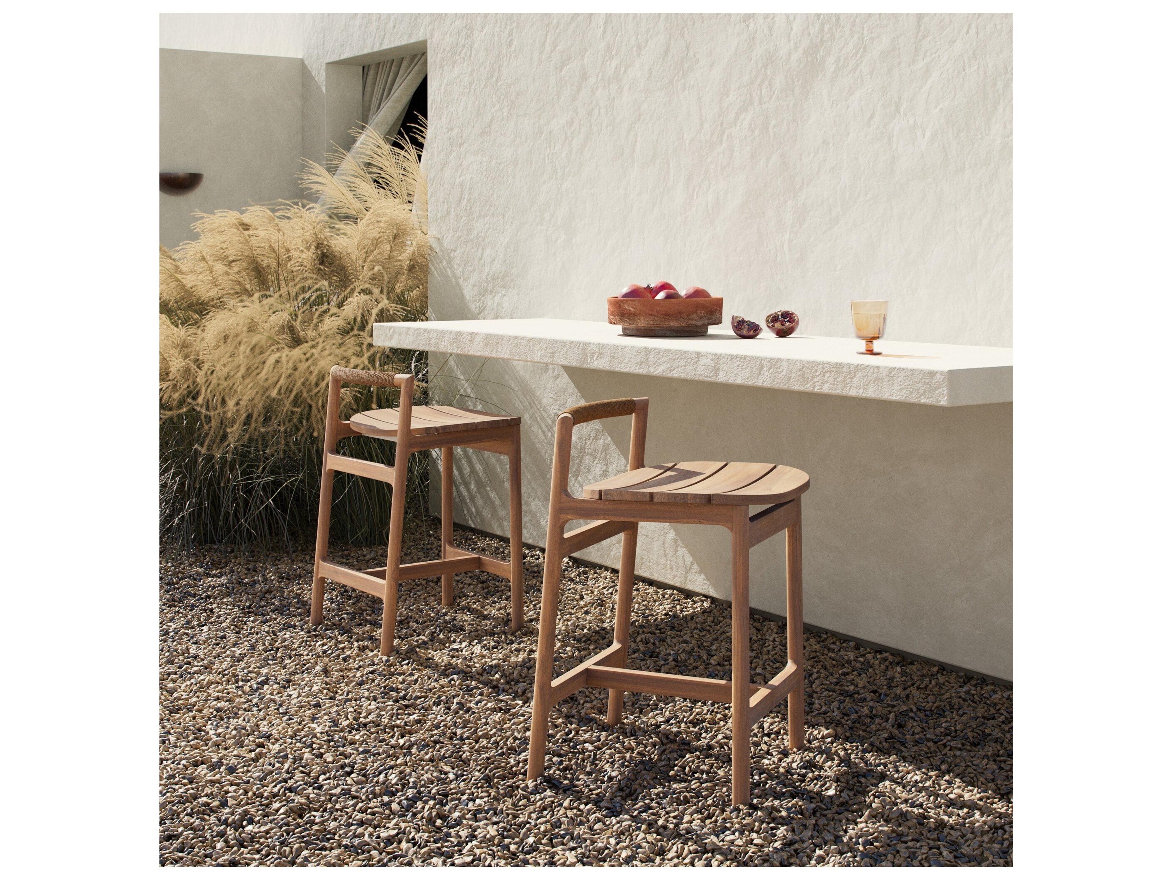 Four Hands Outdoor Baden Outdoor Stool Textured Sand