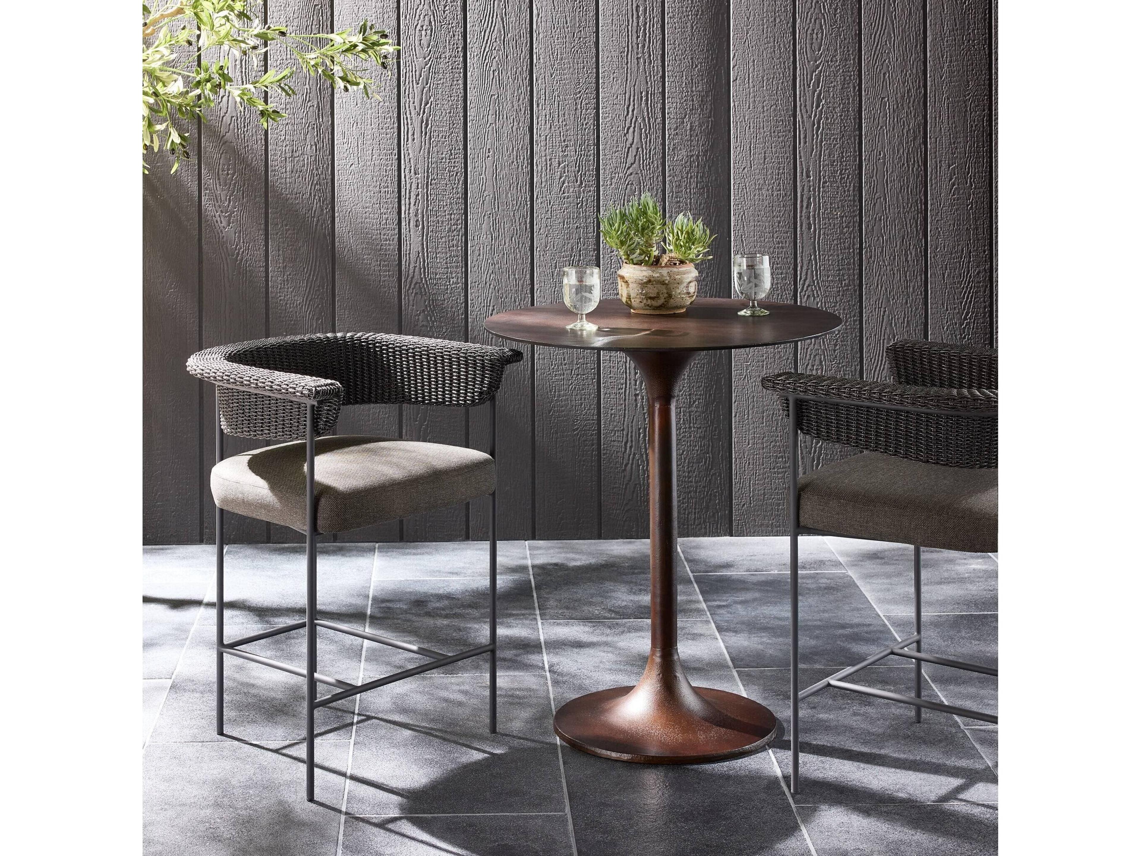 Four Hands Outdoor Carrie Outdoor Stool Ellor Black