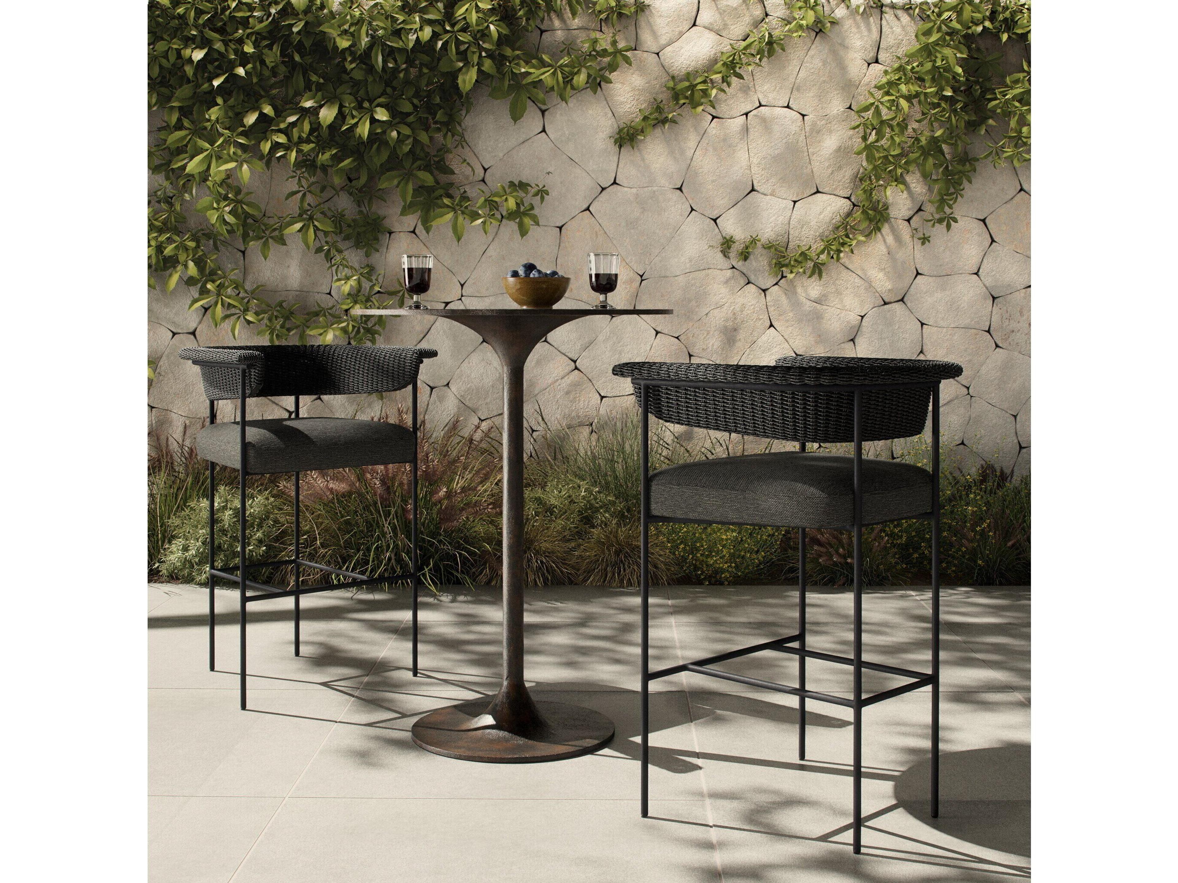 Four Hands Outdoor Carrie Outdoor Stool Ellor Black