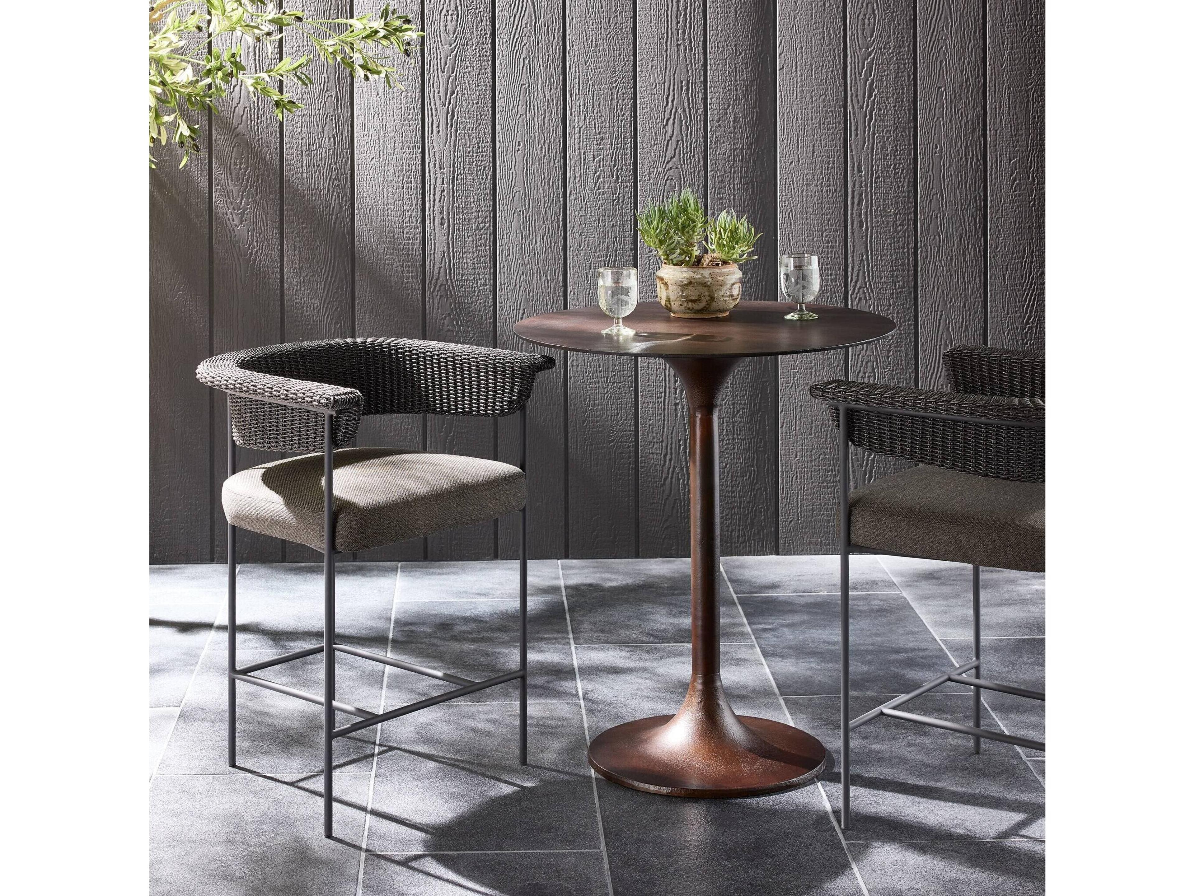 Four Hands Outdoor Carrie Outdoor Stool Ellor Black