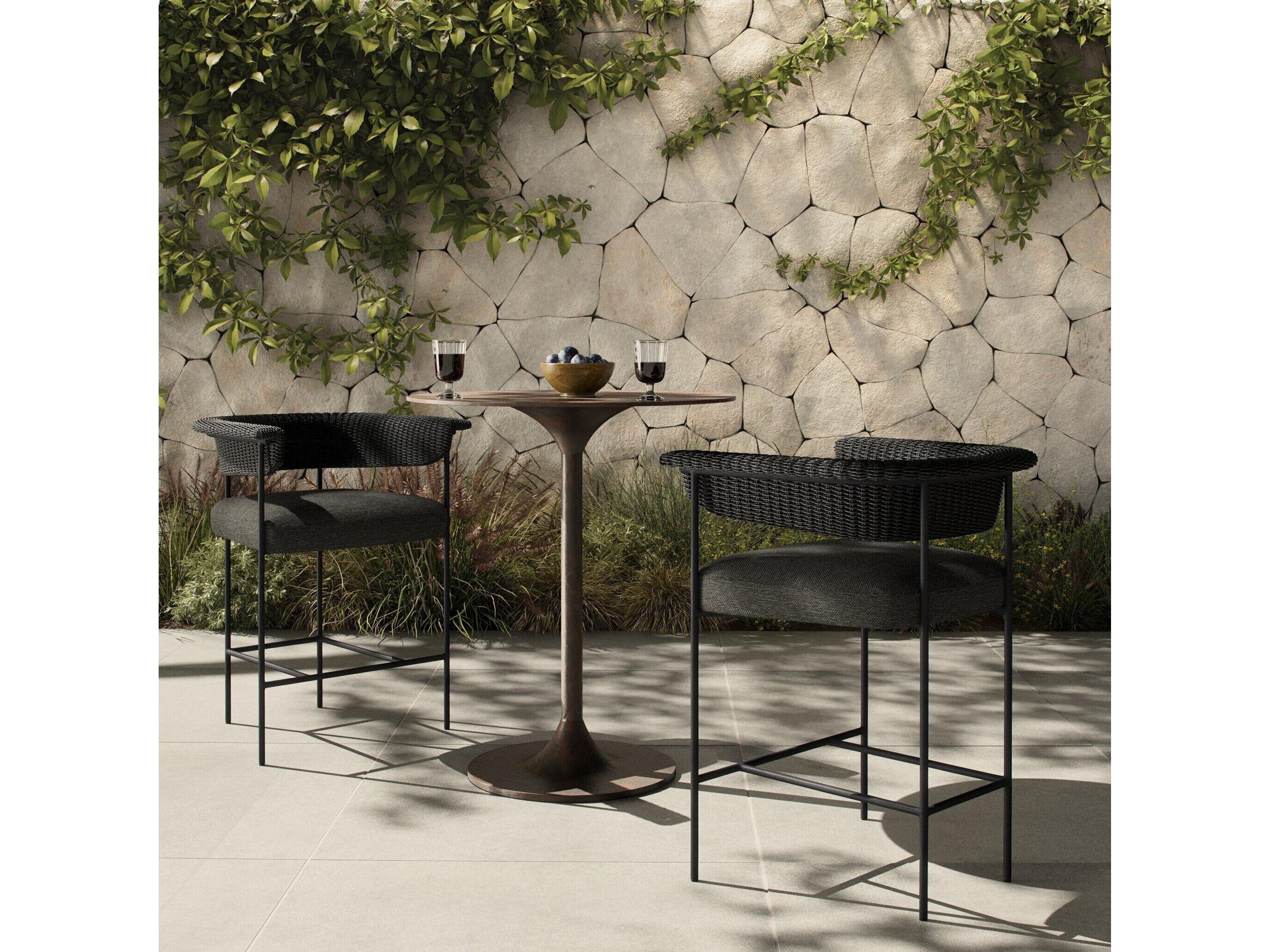 Four Hands Outdoor Carrie Outdoor Stool Ellor Black